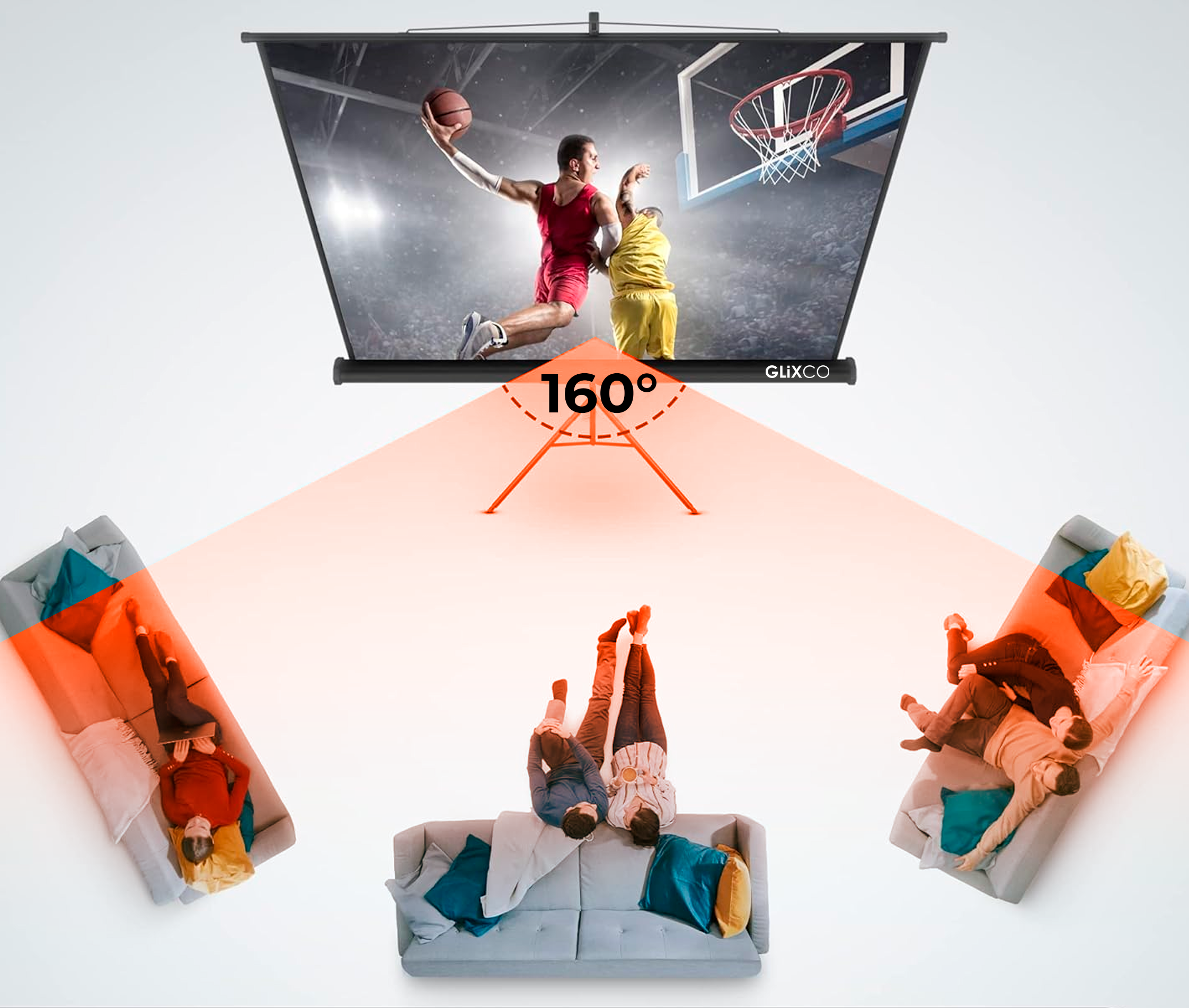 Ecran con Trípode 100 Pulg (4:3) 2.03x1.52 m / Fibra de Vidrio