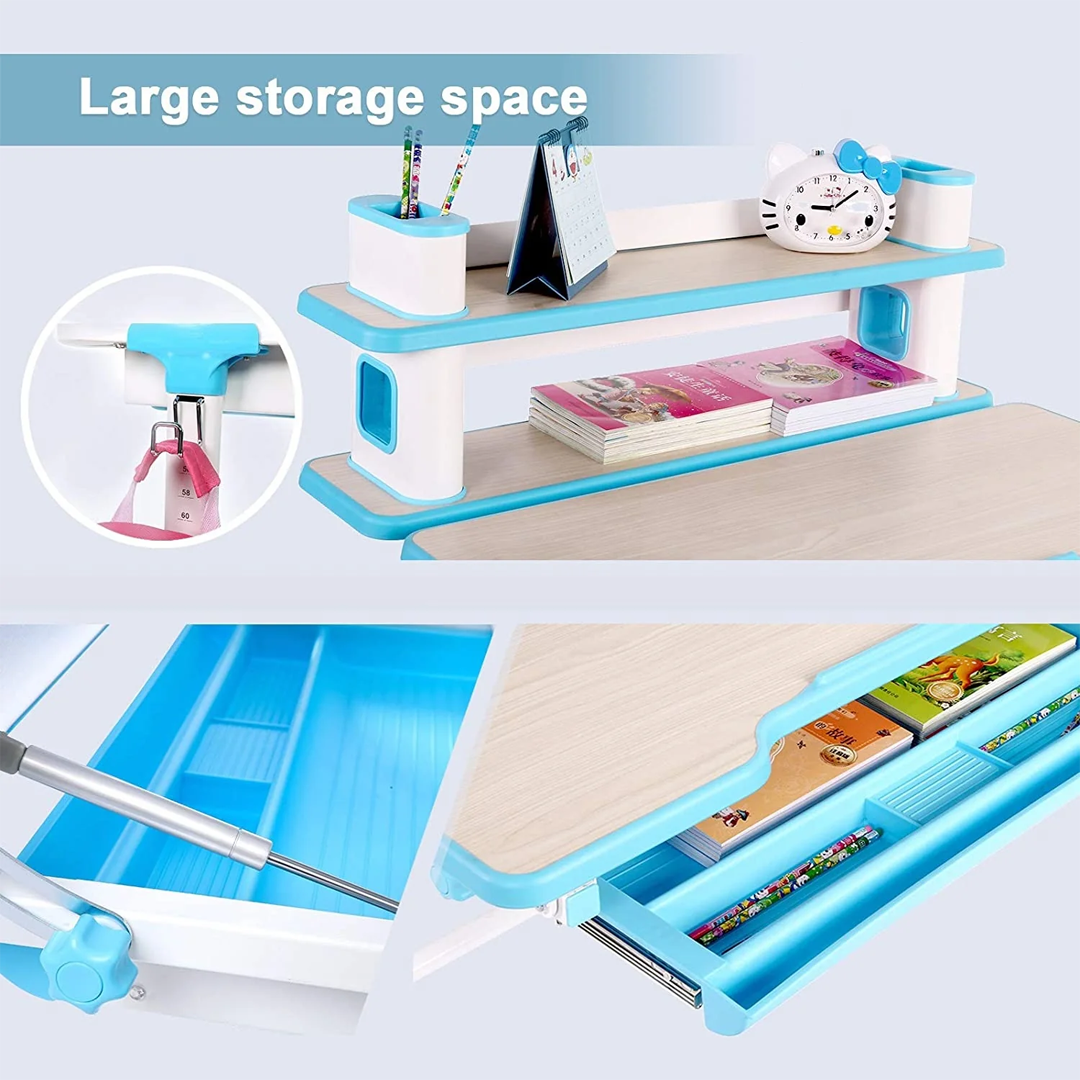 Escritorio y Silla con Respaldo dividido para Niños 3 a 11 Años / Medida 58x40 cm