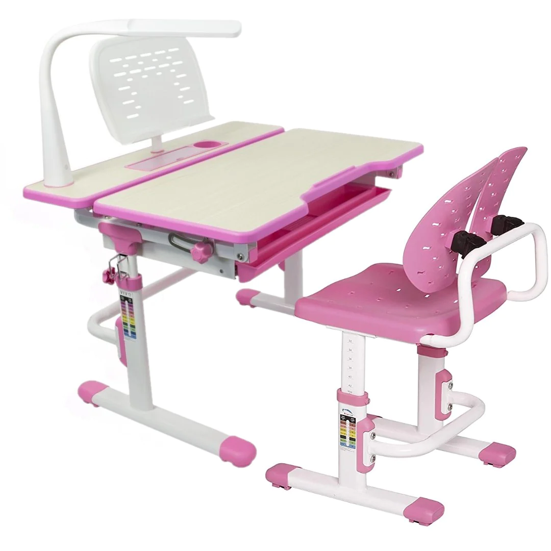 Escritorio y Silla con Respaldo Dividido para Niños 3 a 11 años / Medida 80x40 cm