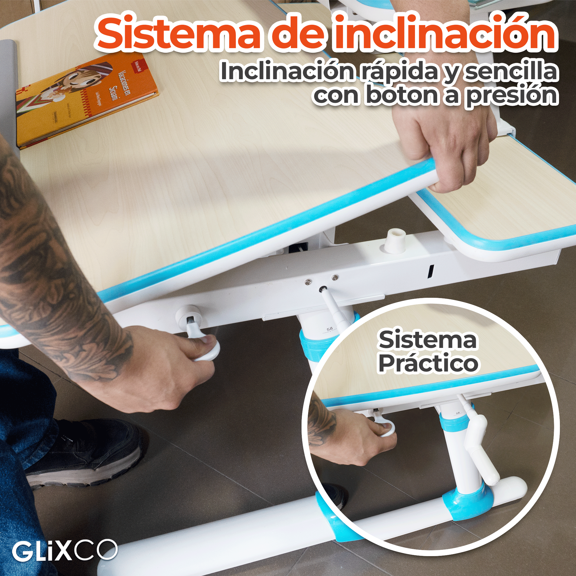 Escritorio para Niños 3 a 17 años / Grande / Medida 98x70 cm