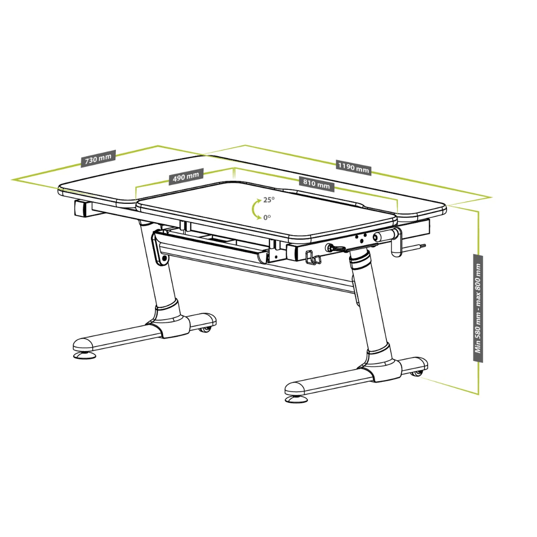 Escritorio para Niños 3 a 18 Años / Extra Grande / Medida 119x73 cm