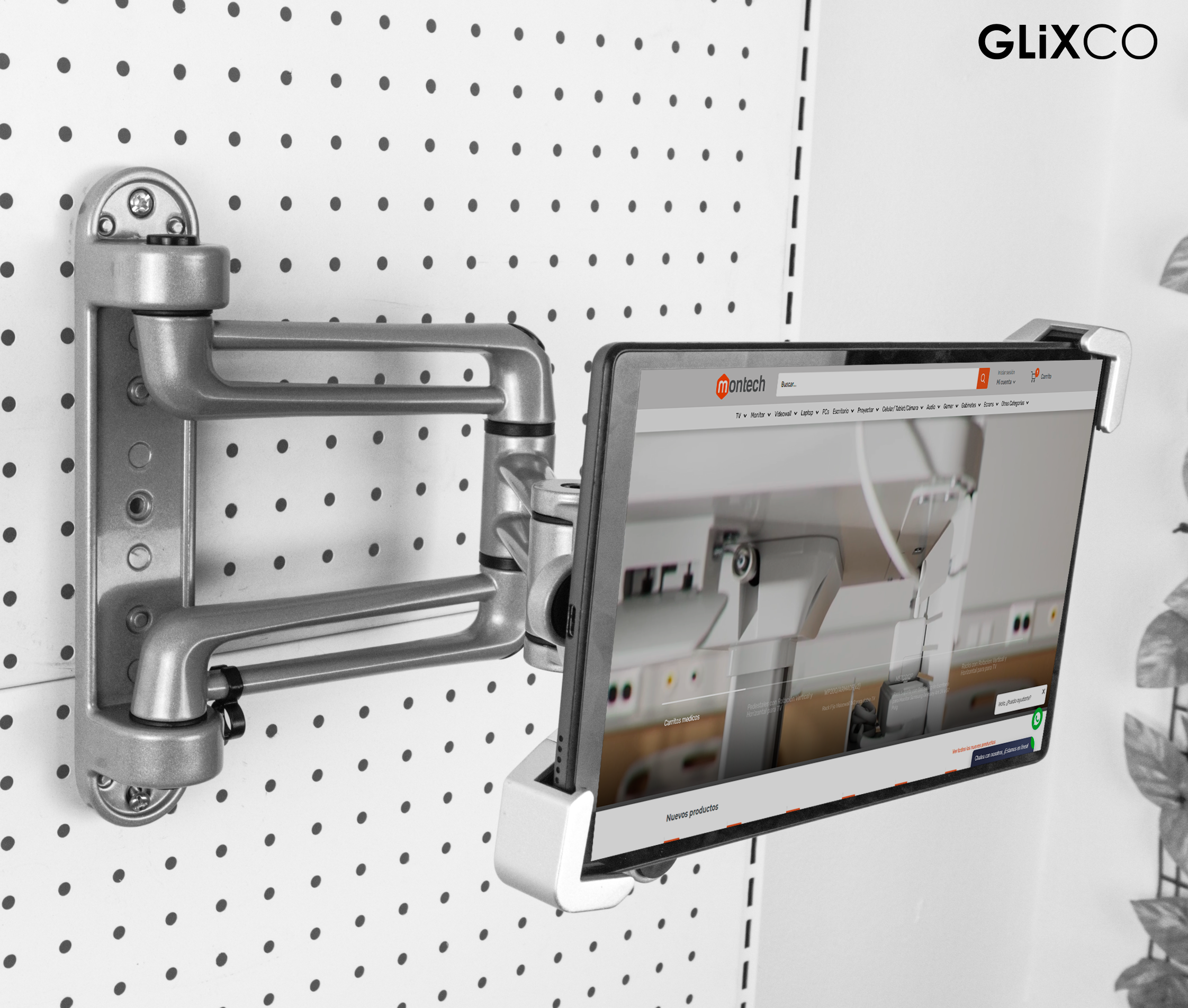 Soporte Giratorio con Llave de seguridad para Tablet de 7 a 11 Pulg / Pared