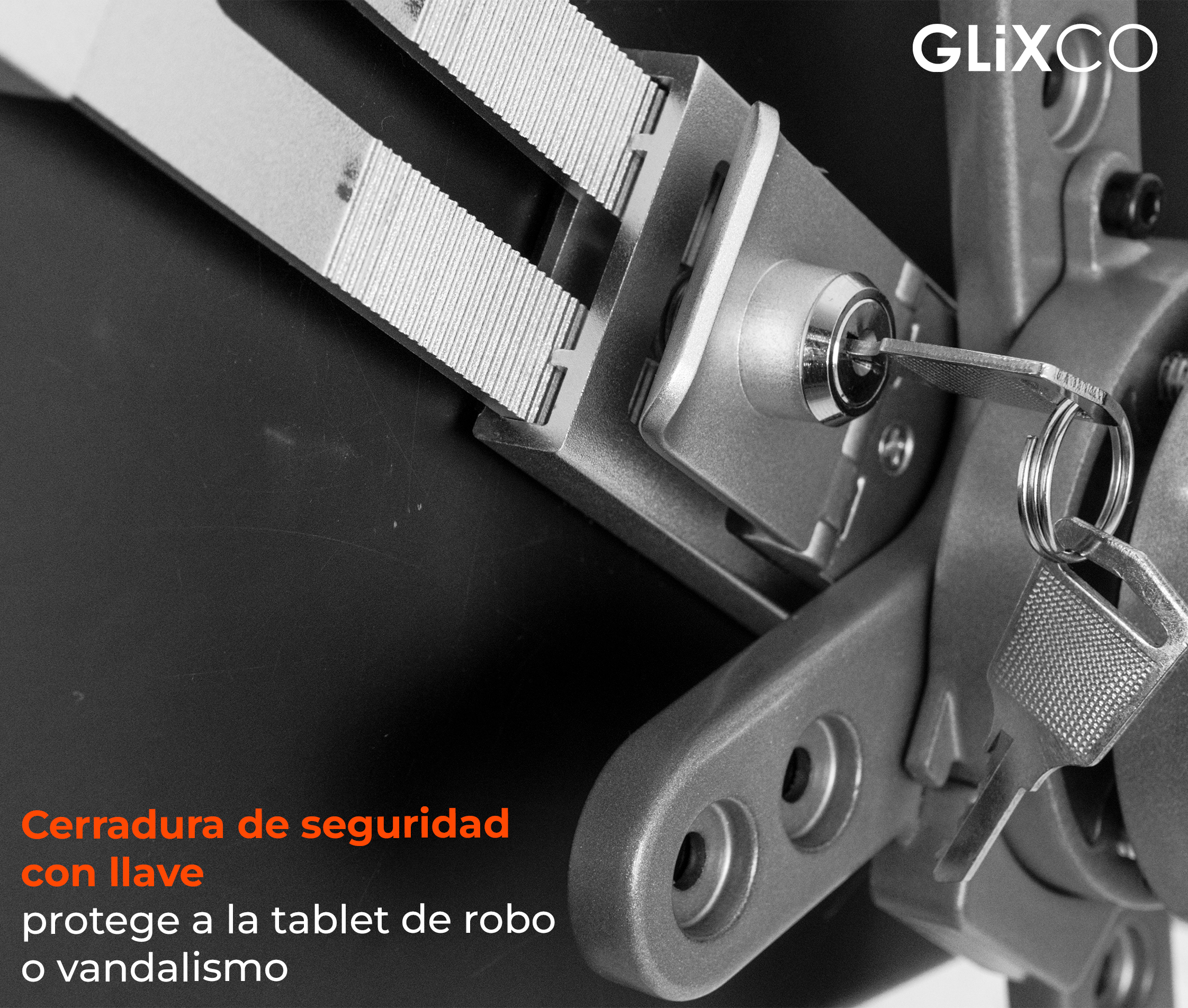 Soporte con Llave de seguridad para Tablet de 9 a 14 Pulg / Pared