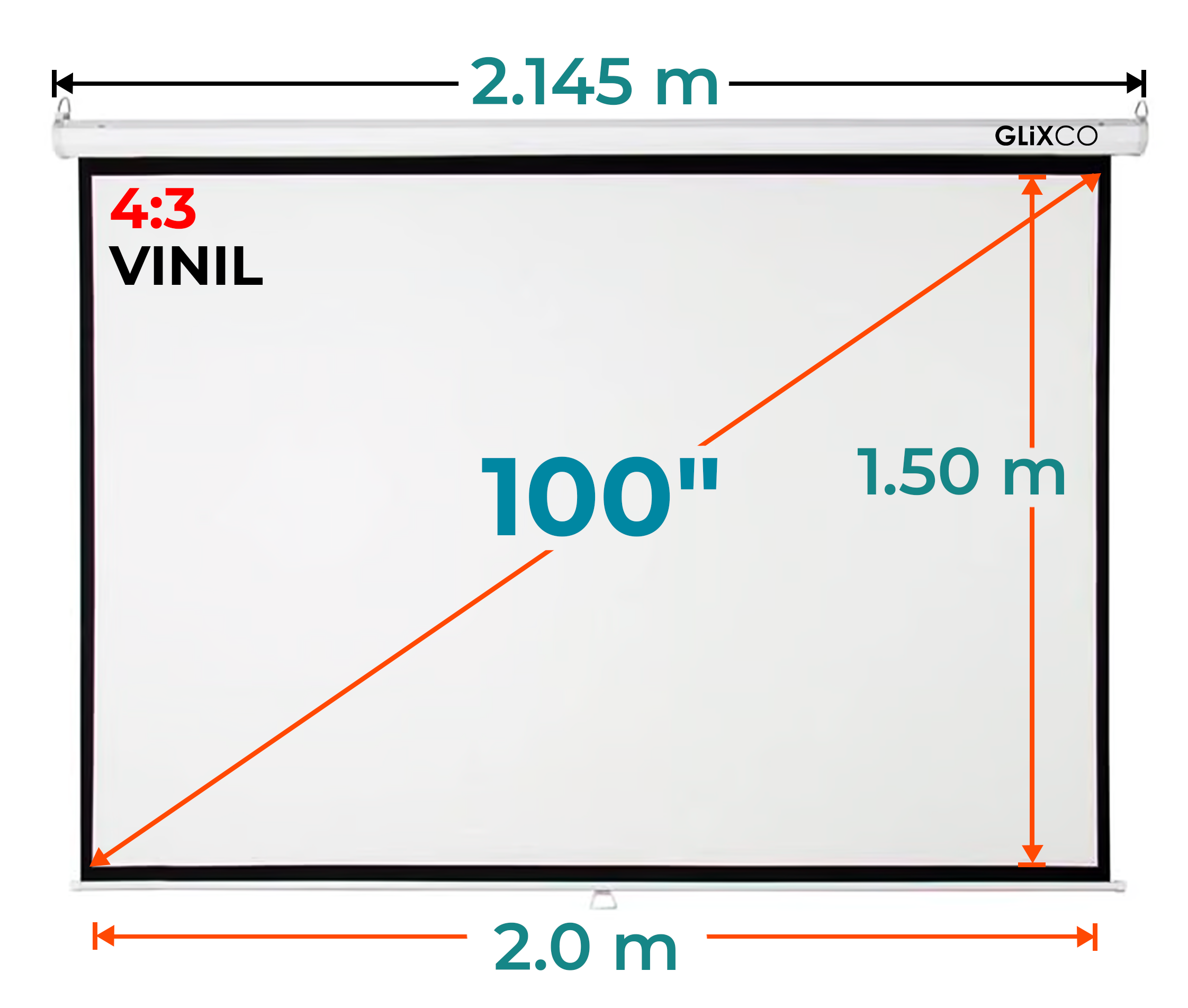 Ecran Manual 100 Pulg (4:3) 2.0x1.50 m / Vinil