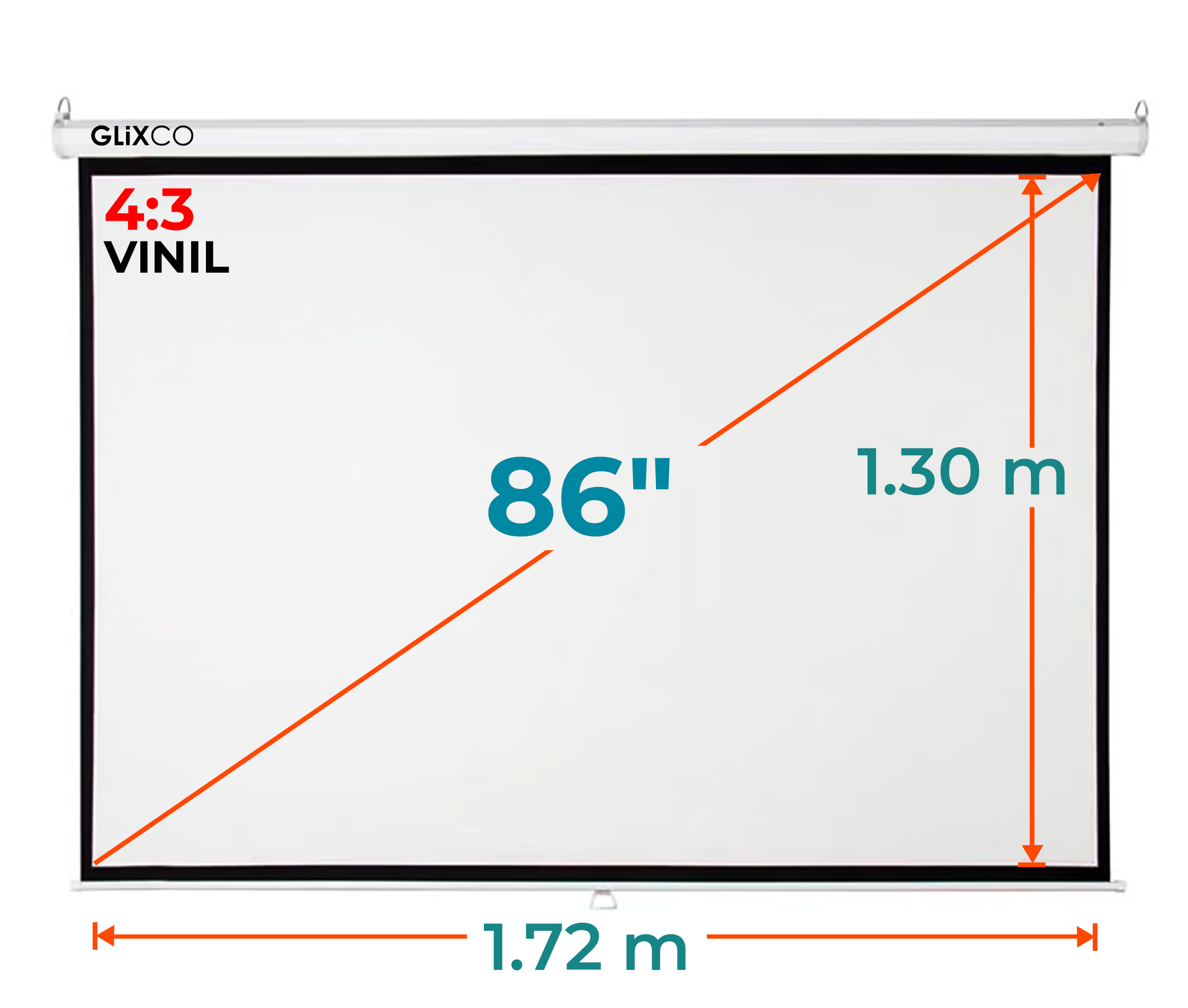 Ecran Manual 86 Pulg (4:3) 1.72x1.30 m / Vinil