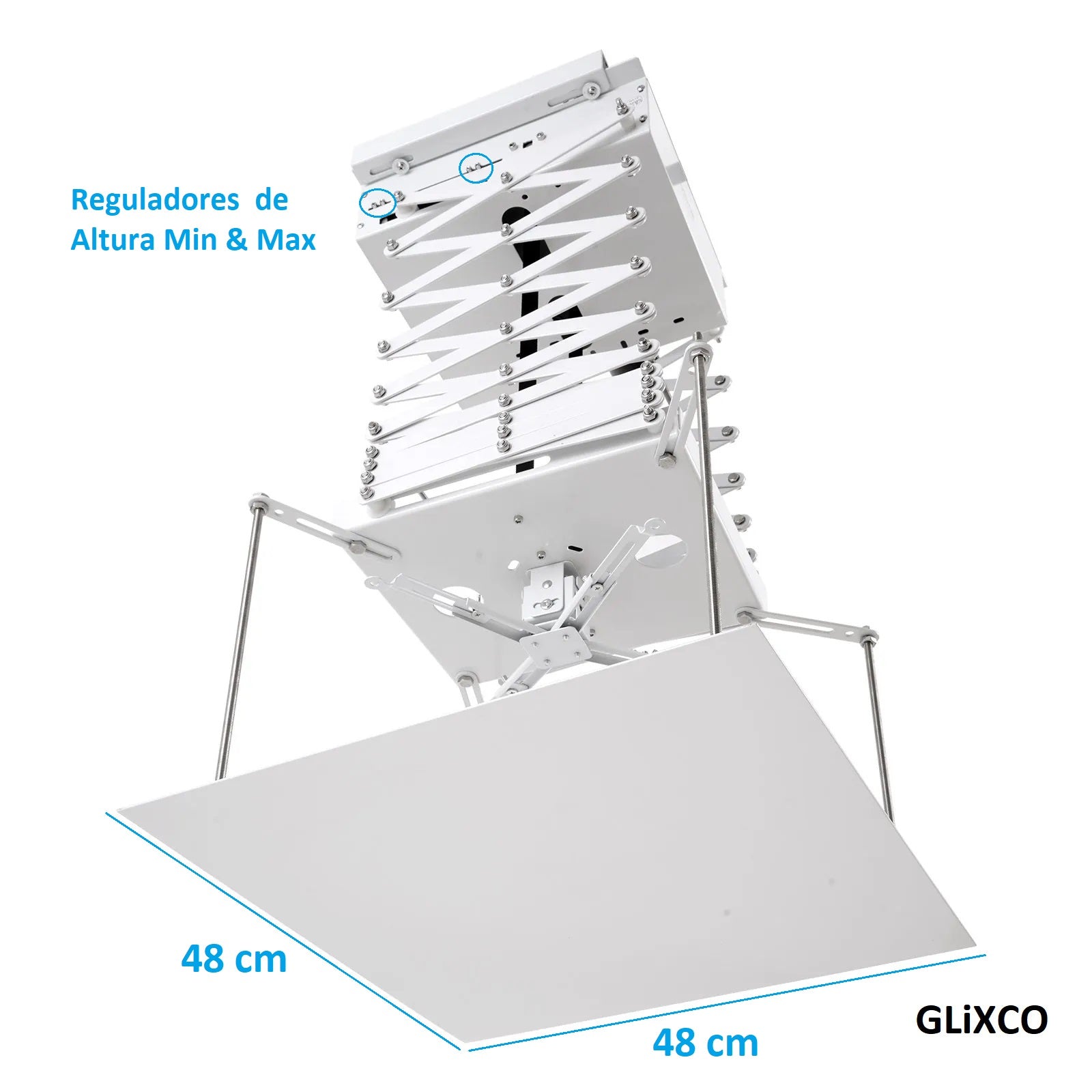 Rack Soporte Eléctrico para Proyector - Carga 20 kg / Altura Max 150cm / Motor Tubular