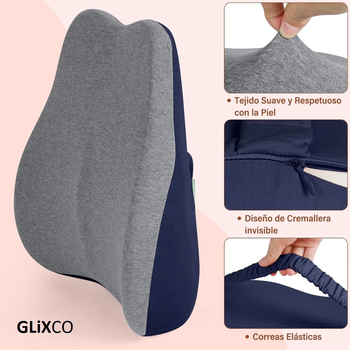 Cojín Lumbar con Espuma Viscoelástica para Silla de Oficina / Respaldo ergonomico
