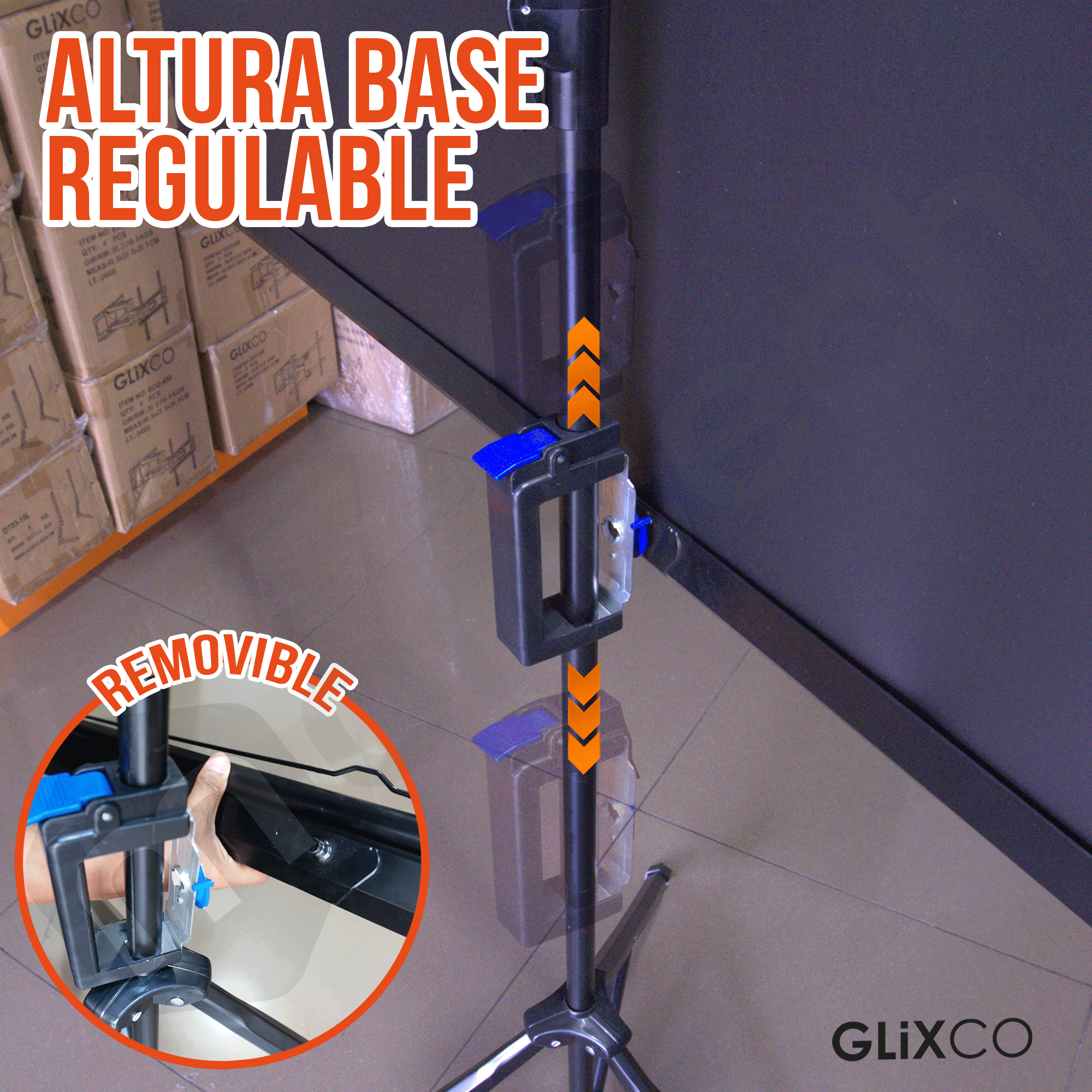 Ecran con Trípode 84 Pulg (16:9) 1.86x1.05 m / Fibra de Vidrio