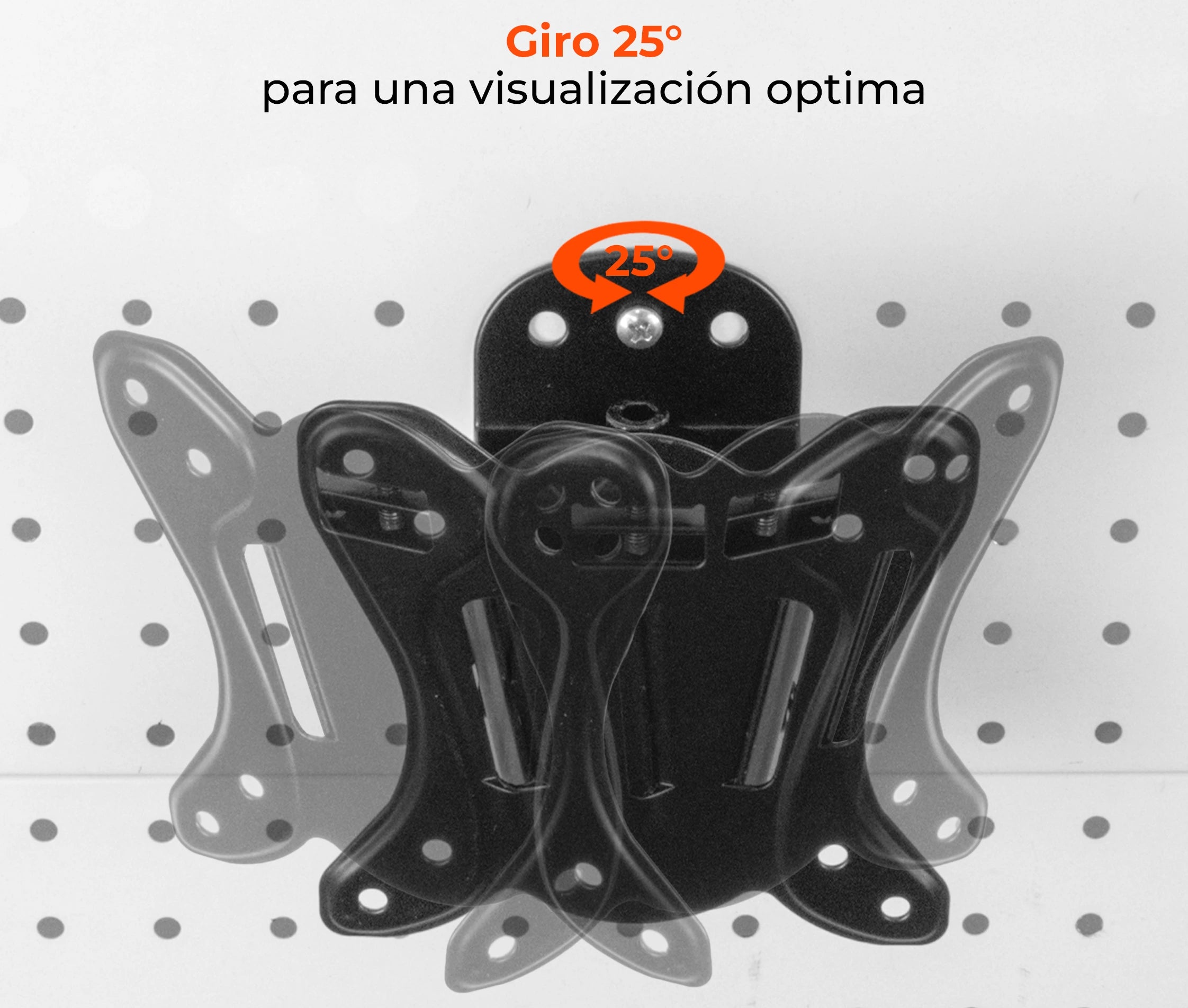 Rack Semi Fijo con Inclinación para Monitor 13 a 27 pulg / VESA Max 100x100mm