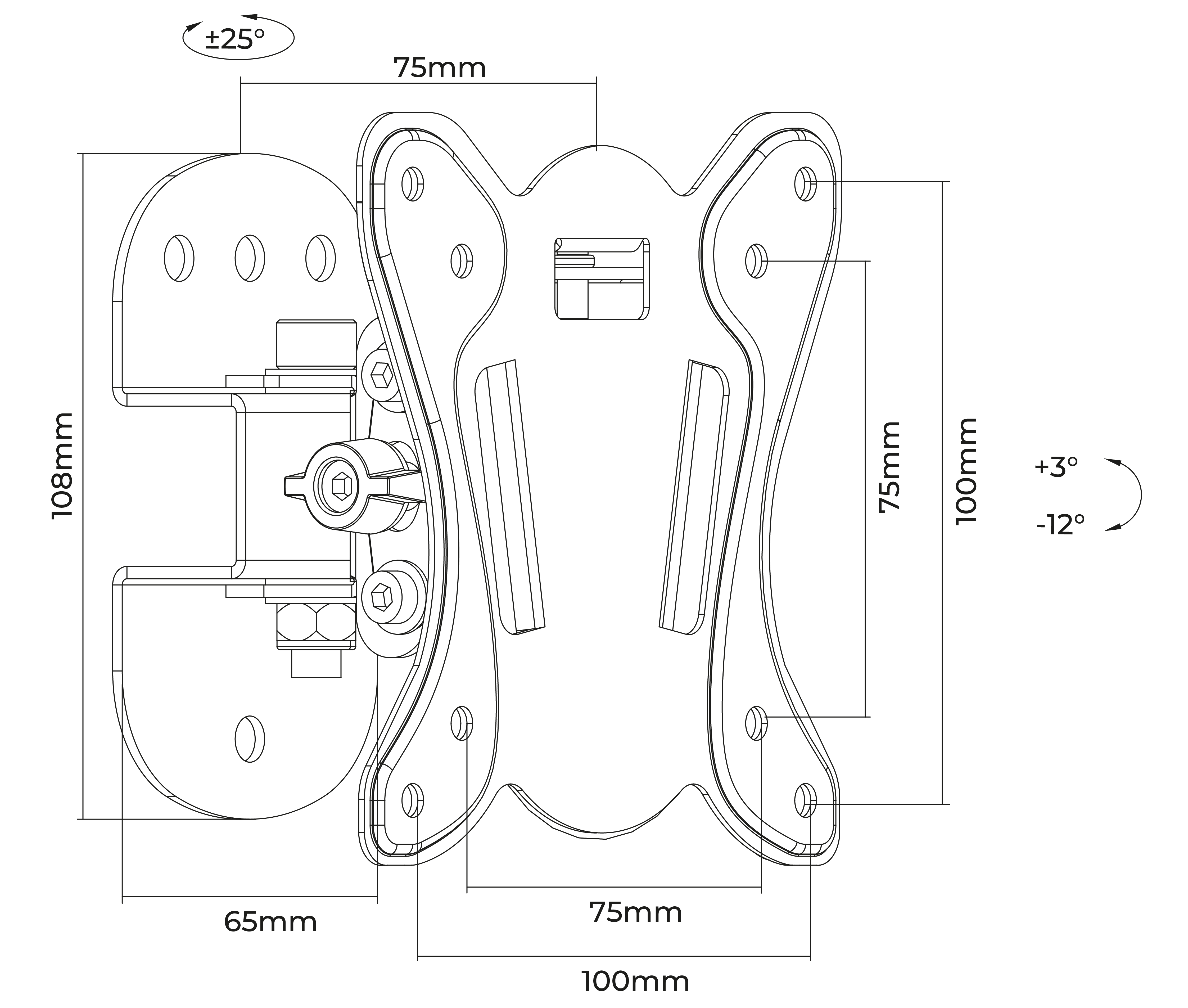 Rack Semi Fijo con Inclinación para Monitor 13 a 27 pulg / VESA Max 100x100mm