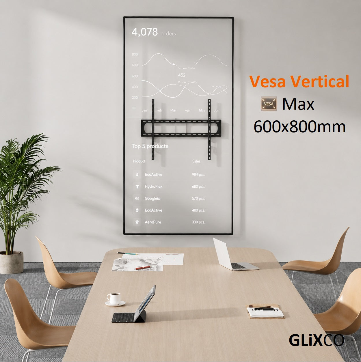 Rack Fijo para TV 37 a 140 Pulg / VESA Max 1200x800 / Carga 125 kg