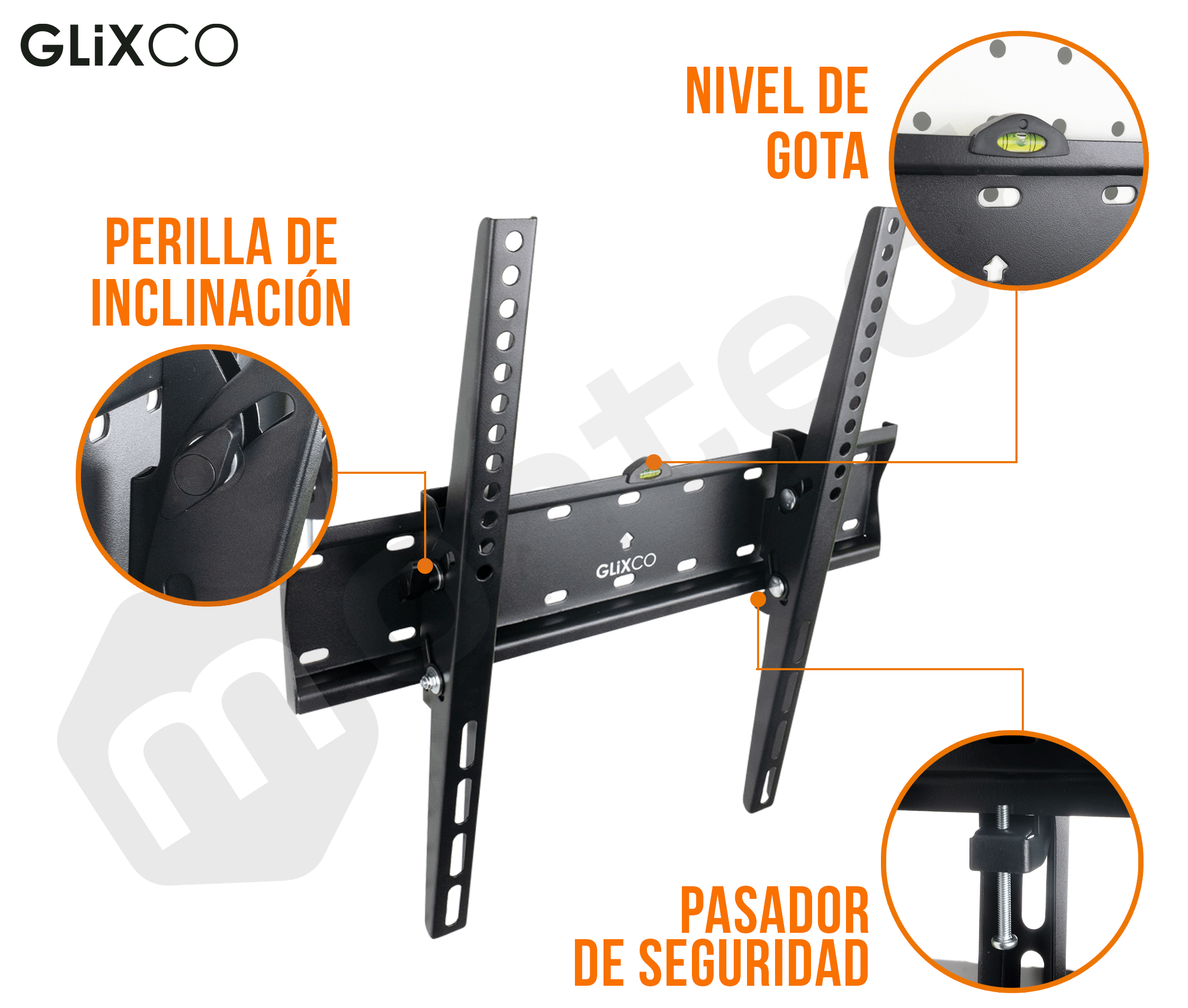 Rack Fijo con inclinación TV 32 a 55 Pulg / VESA Max 400x400mm / Carga 40 kg