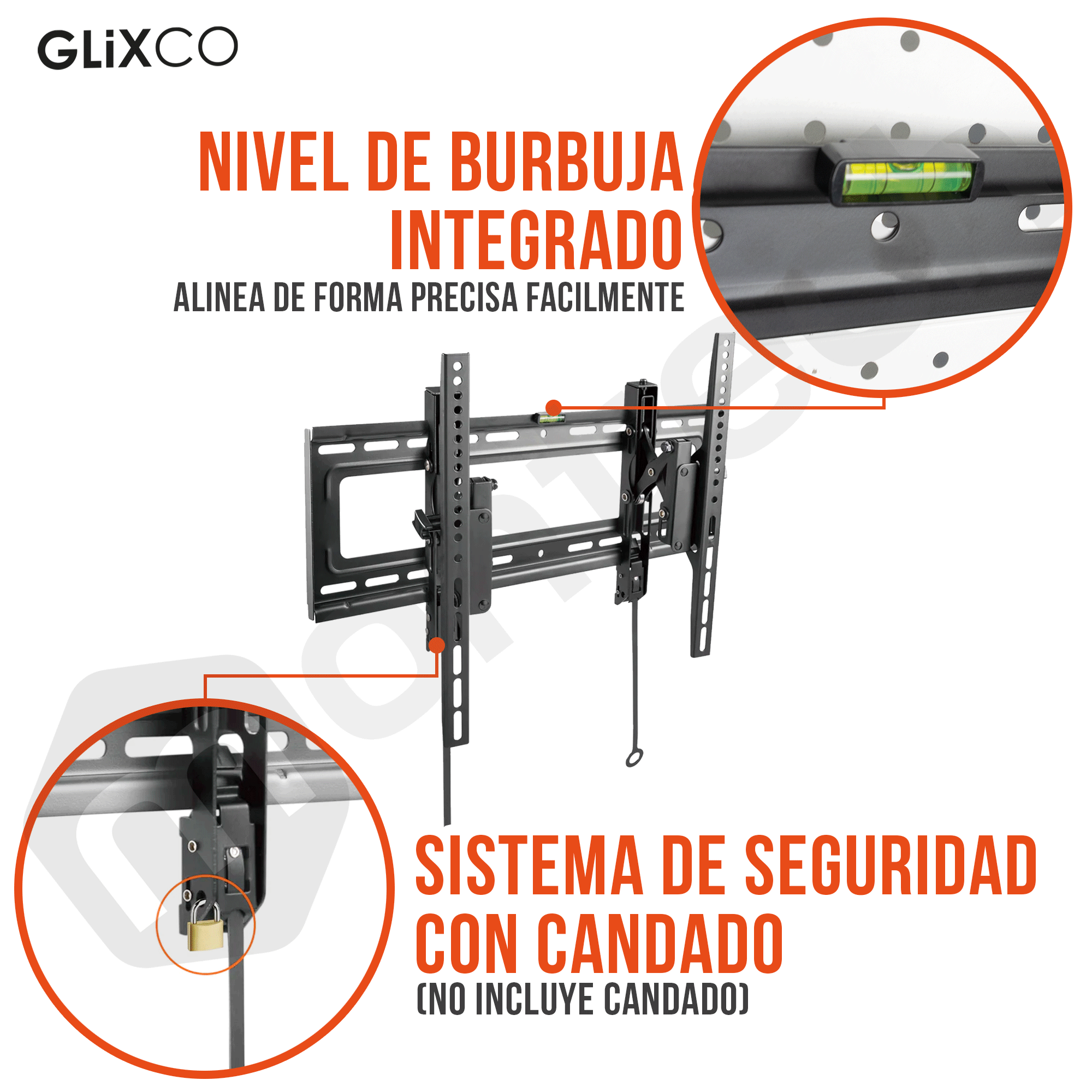Rack Fijo con Inclinación para TV 37 a 80 Pulg / VESA Max 600x400mm / Carga 70 kg
