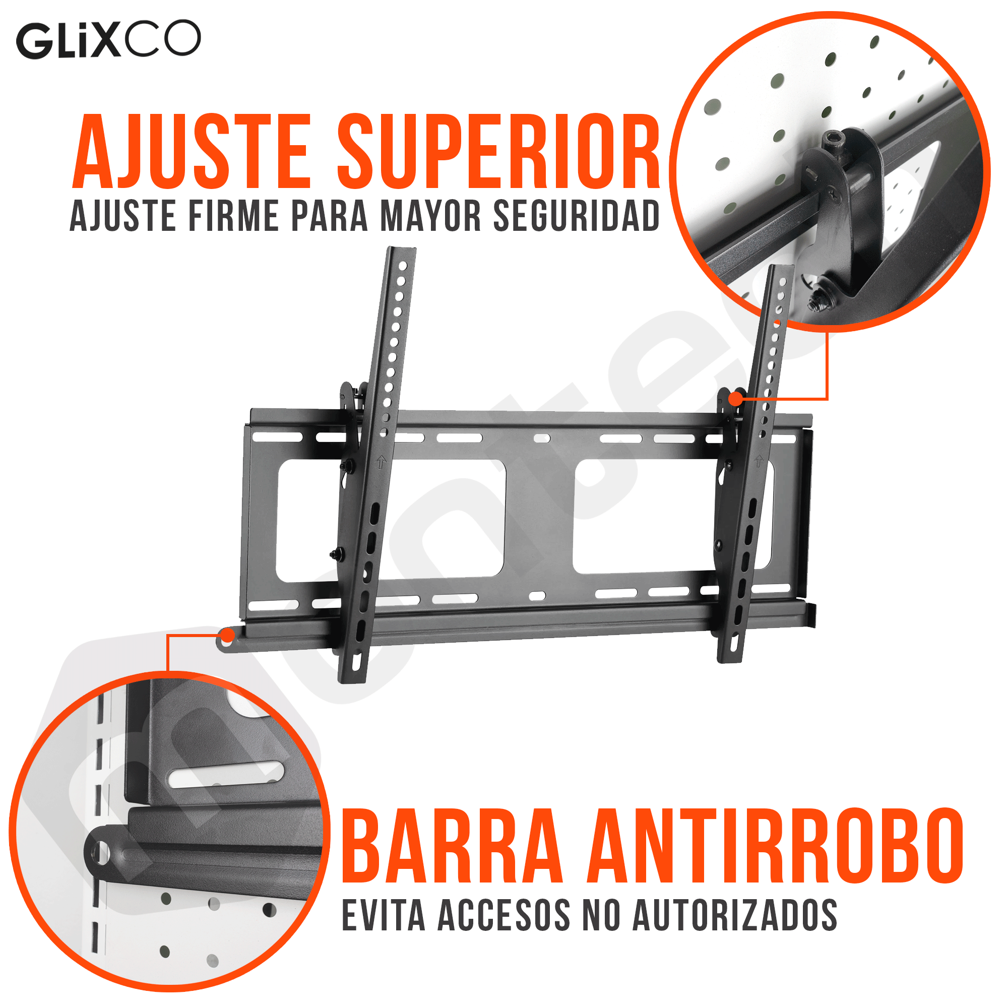 Rack Fijo con Inclinación para TV de 37 a 80 Pulg / VESA Max 600x400mm / Carga 80 kg