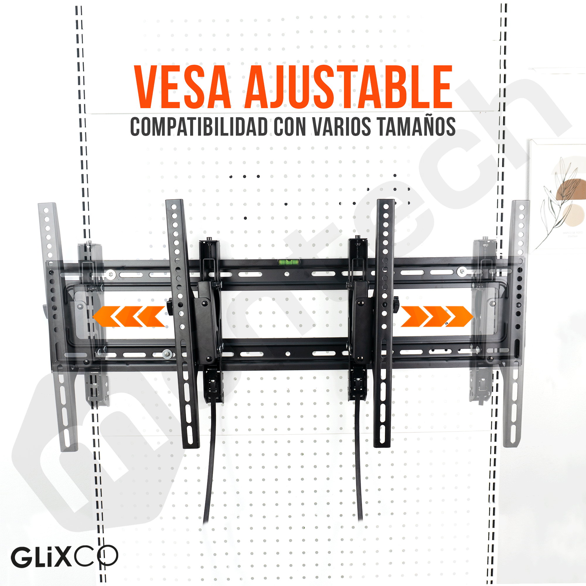 Rack Fijo con Inclinación para TV 43 a 90 Pulg / VESA Max 800x400mm / Carga 70 kg