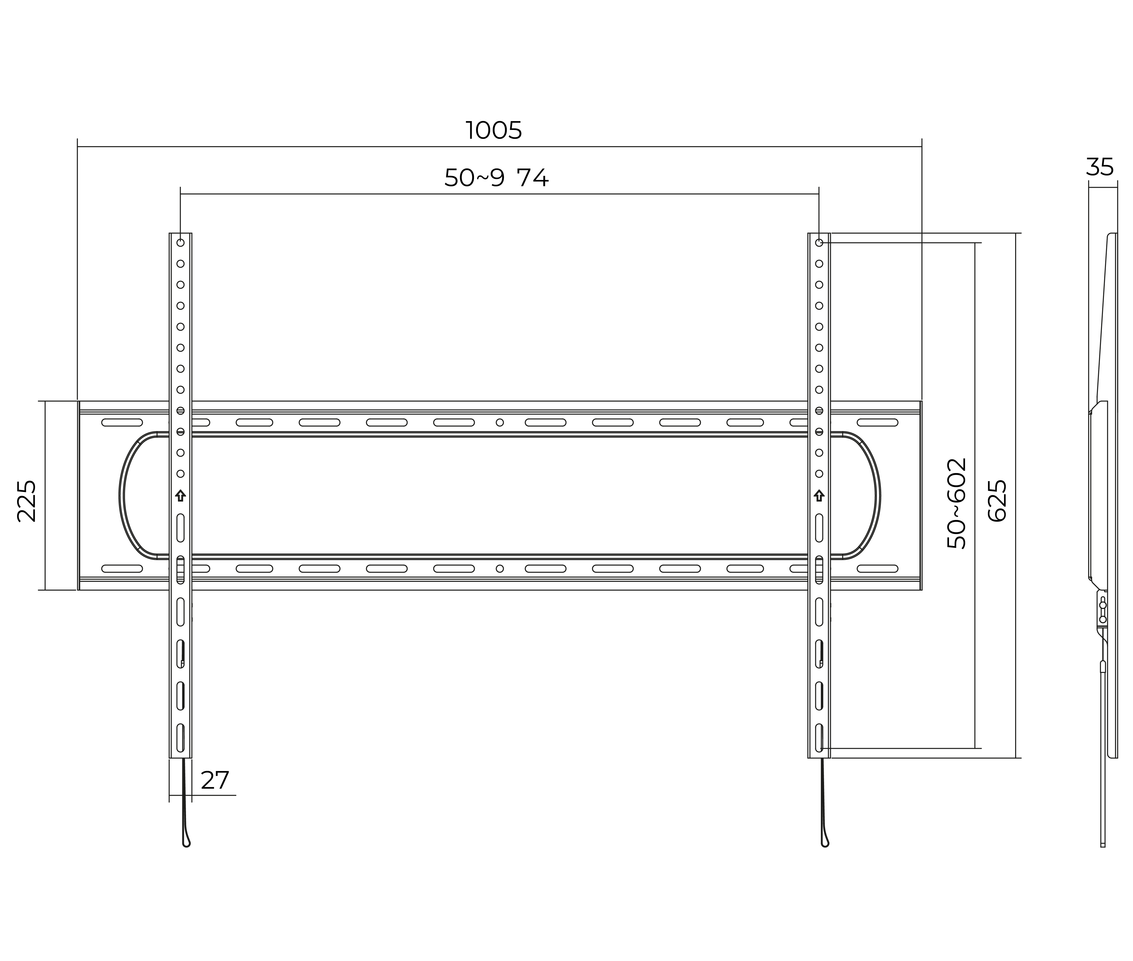 Rack Fijo para TV 60 a 120 Pulg / VESA Max 900x600mm / Carga 120 kg