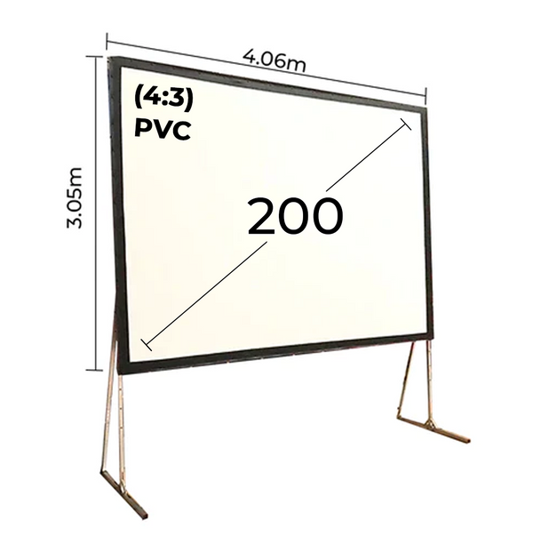 Ecran Fast Fold 200 Pulg (4:3) 4.06x3.05 m / Proyección Frontal y Posterior
