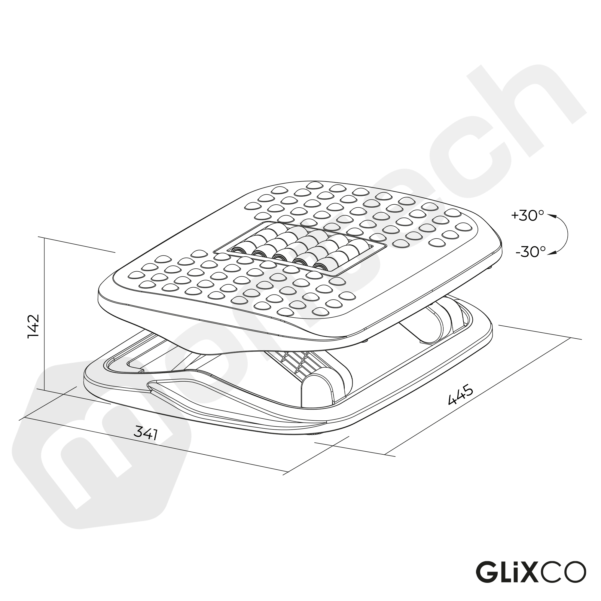 Reposapíes Ajustable con Rodillos Masajeadores