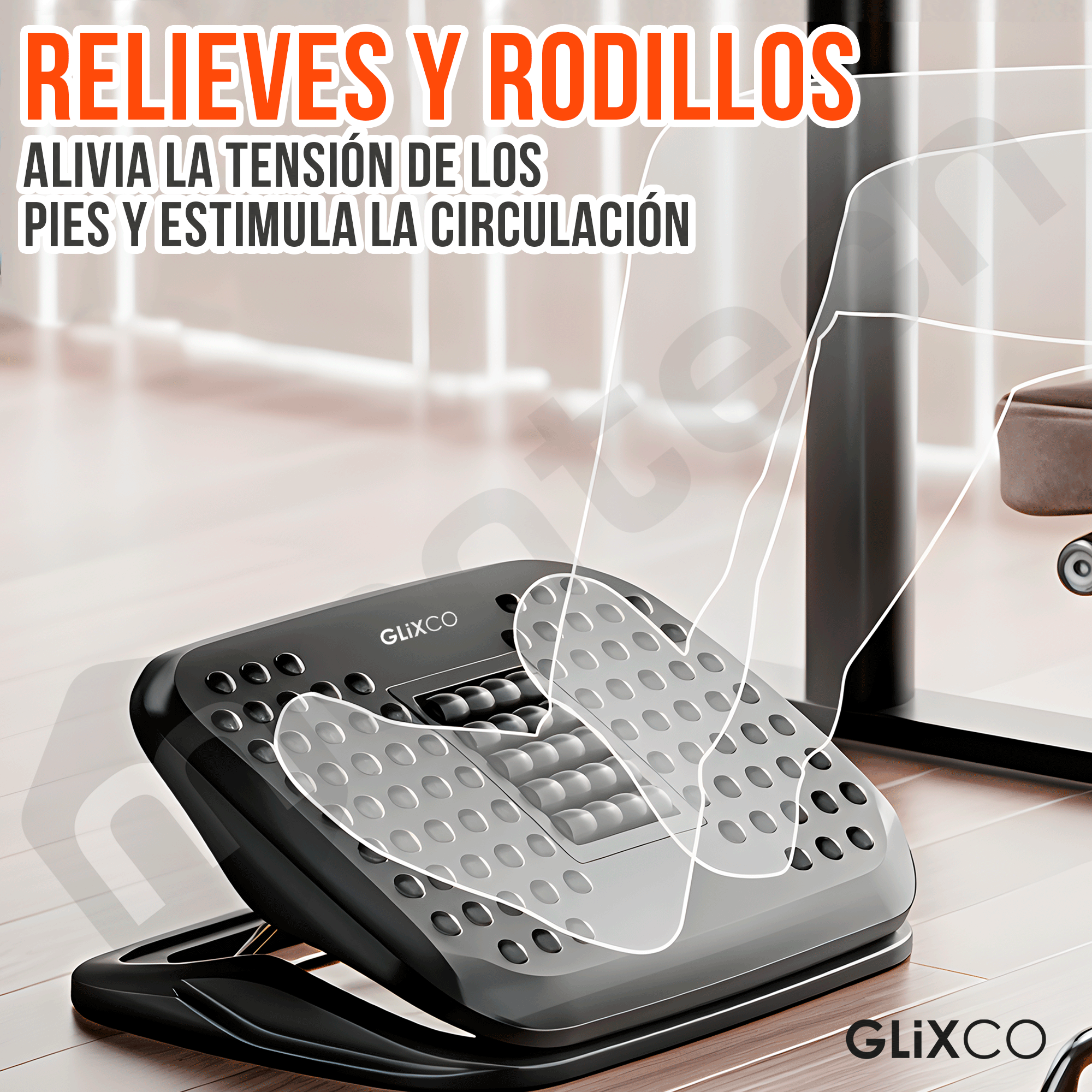 Reposapíes Ajustable con Rodillos Masajeadores