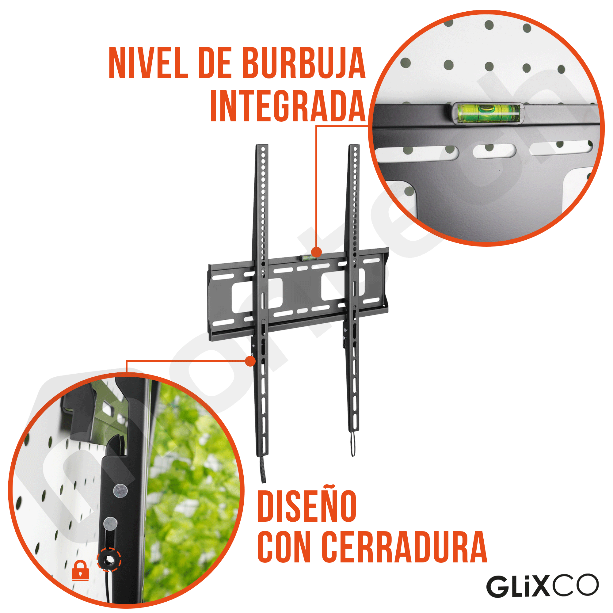 Rack Fijo Vertical para TV 37 a 75 Pulg / VESA Max 400x600mm / Carga 75 kg