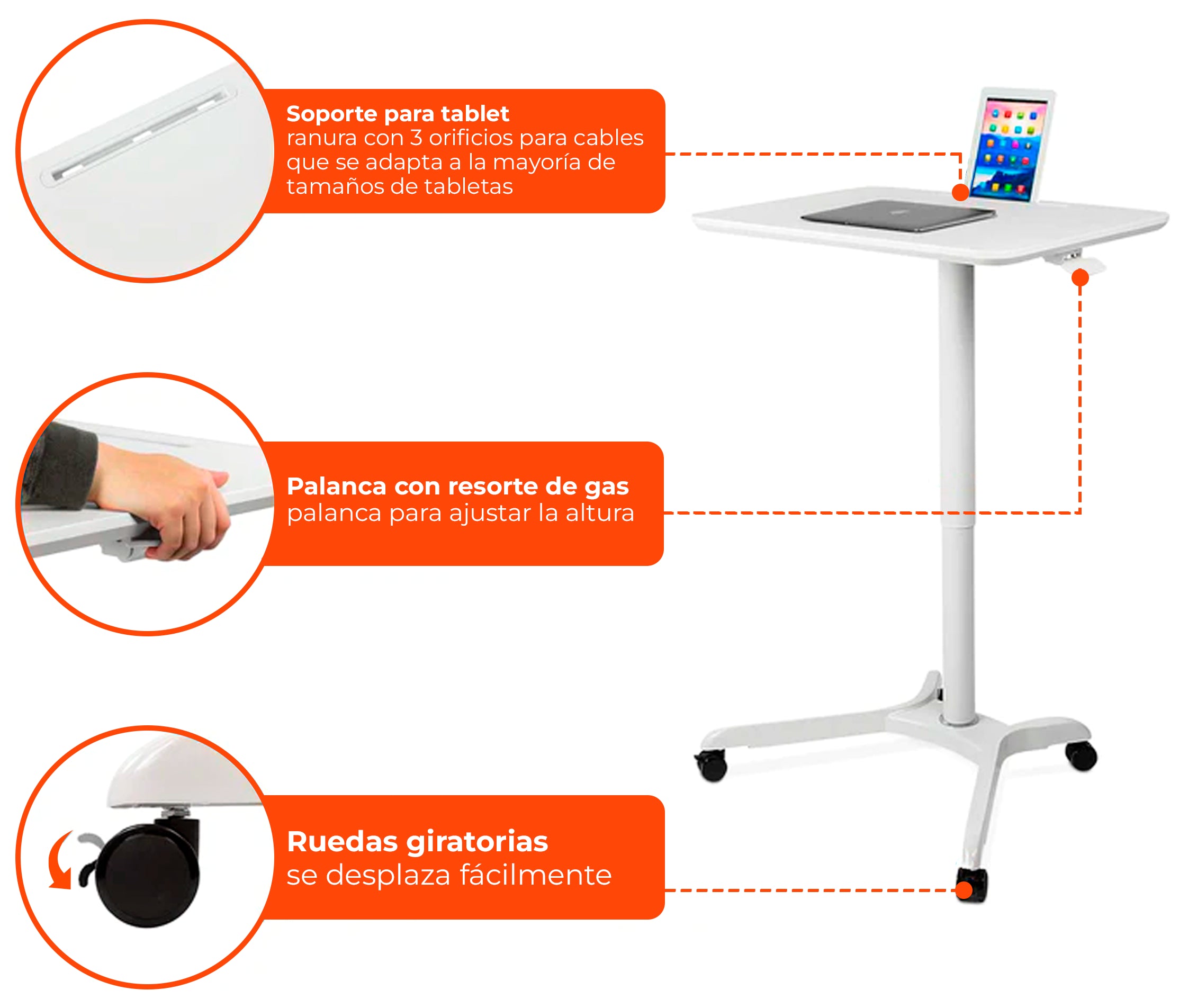 Mesa Escritorio para Laptop con Altura Regulable 73 a 112 cm / Trabaje Parado o Sentado