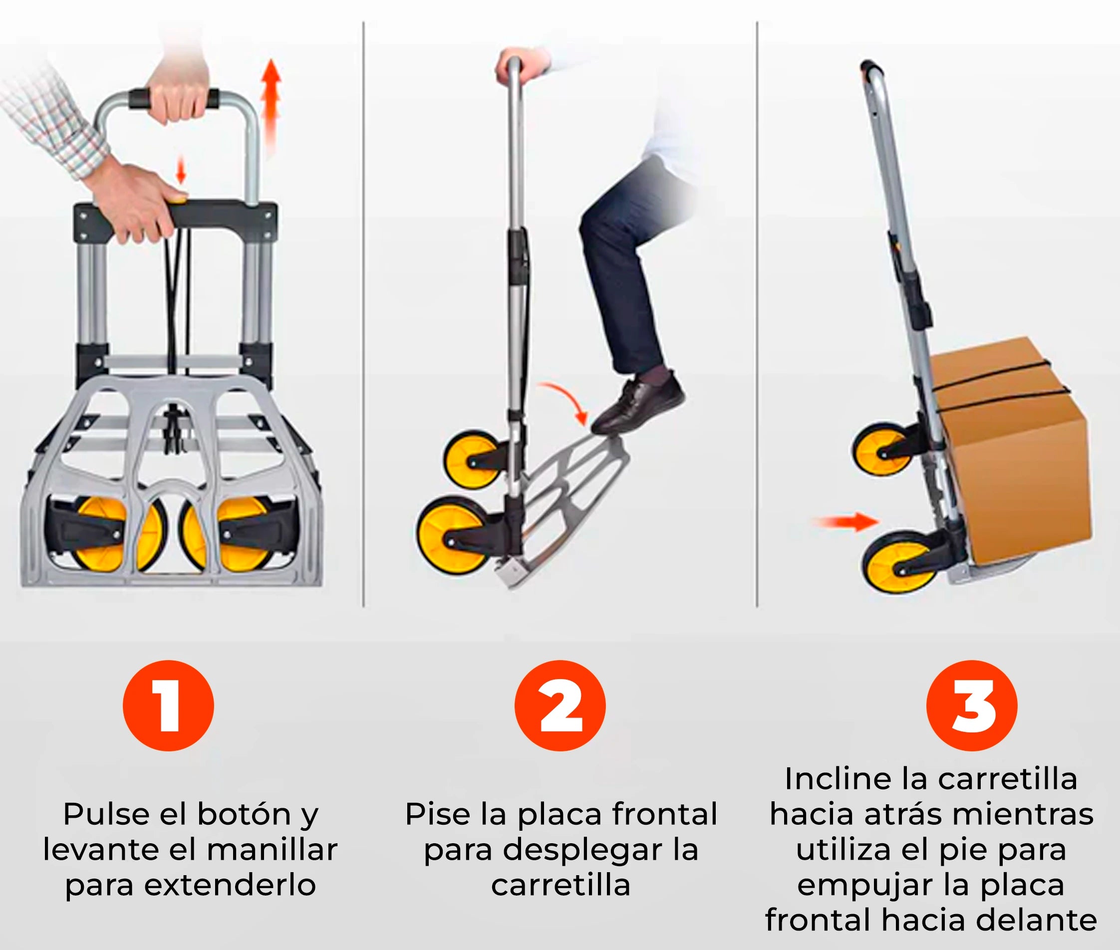 Coche Carreta Plegable de Aluminio- Carga 120 Kg - Ideal para transportarlo en la maletera del auto