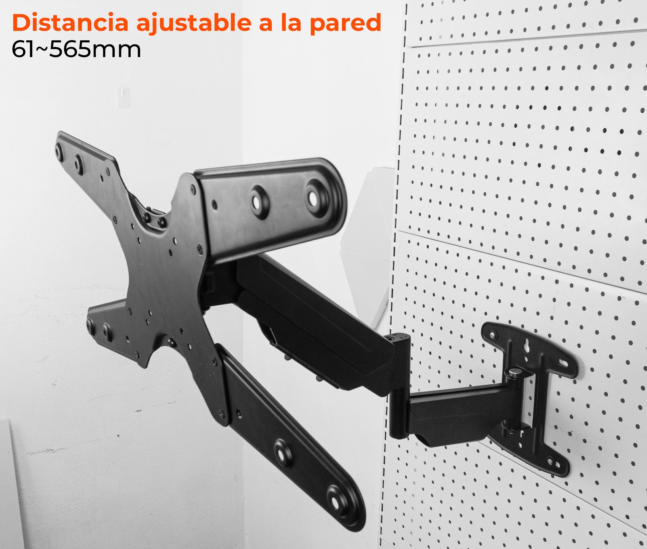 Rack Giratorio con Gas Spring para TV 32 a 55 Pulg / VESA Max 400x400mm / Carga 30 kg / Altura Regulable