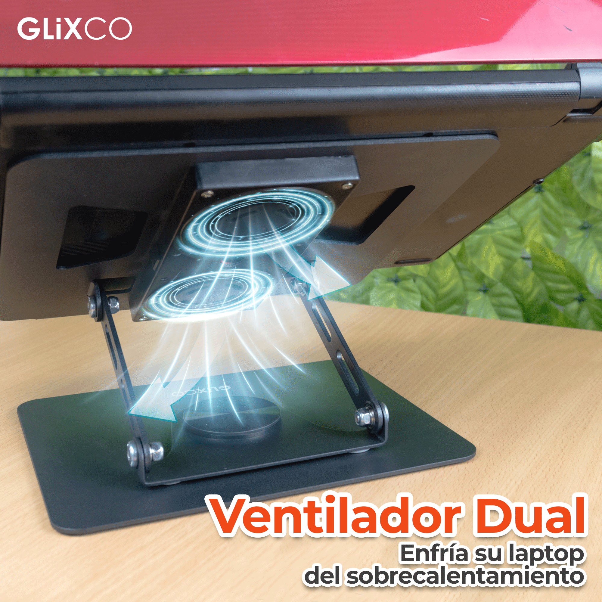 Soporte Plegable Giratorio 360° para Laptop 11 a 15.6 Pulg / Cooler