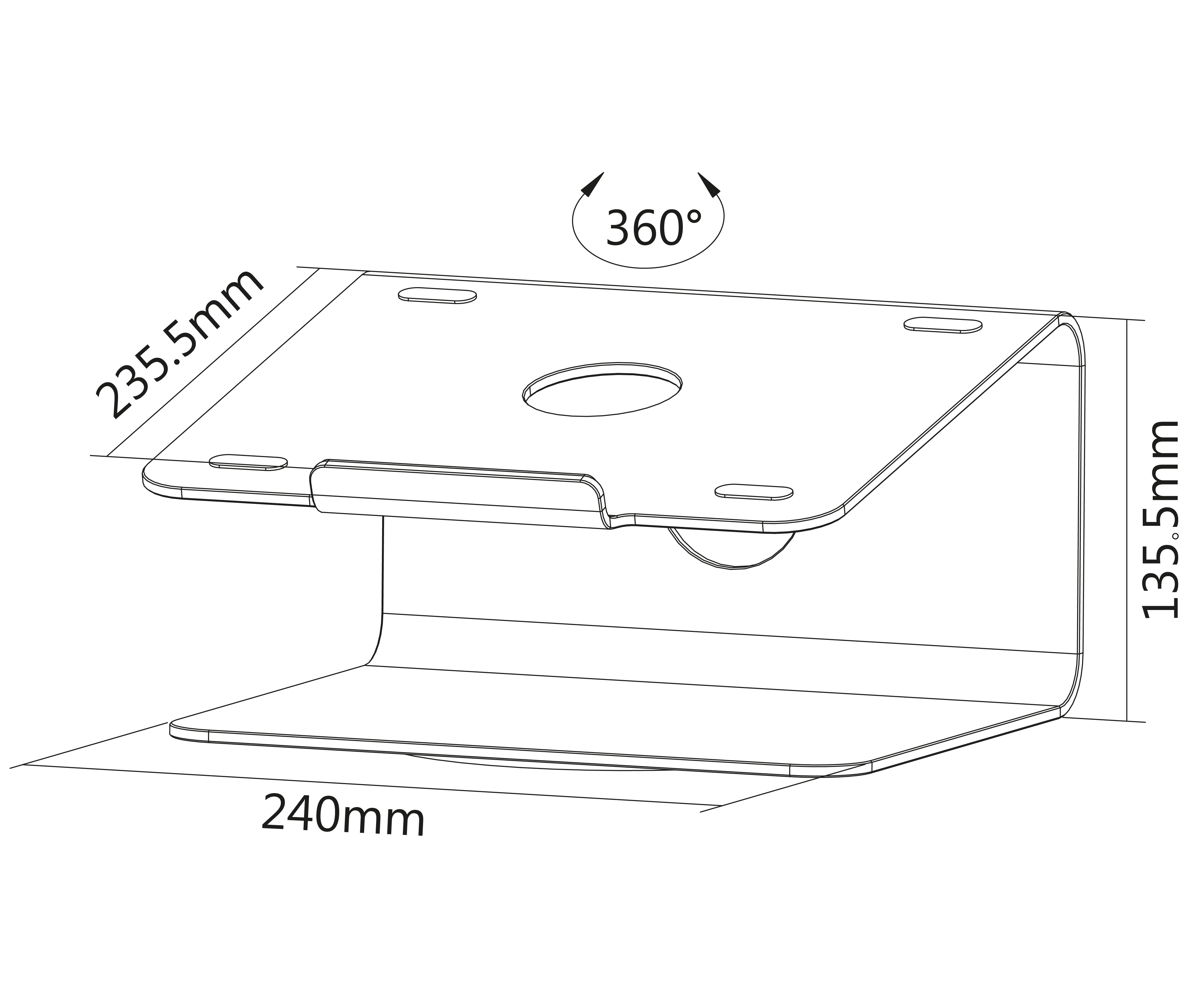 Elevador con Base Giratorio para Laptop 11 a 17 Pulg
