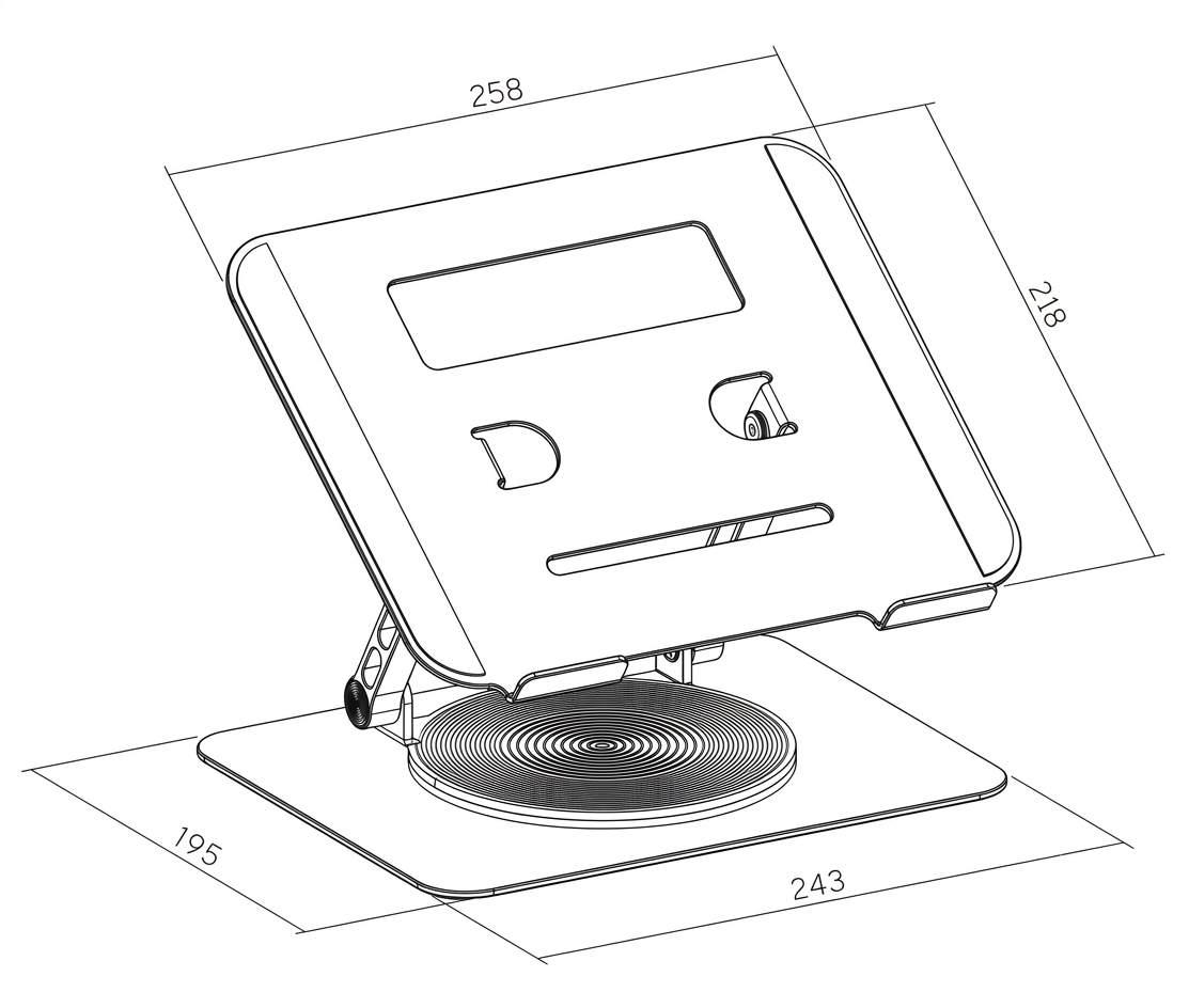 Soporte Plegable Giratorio 360° para Laptop 11 a 17 Pulg