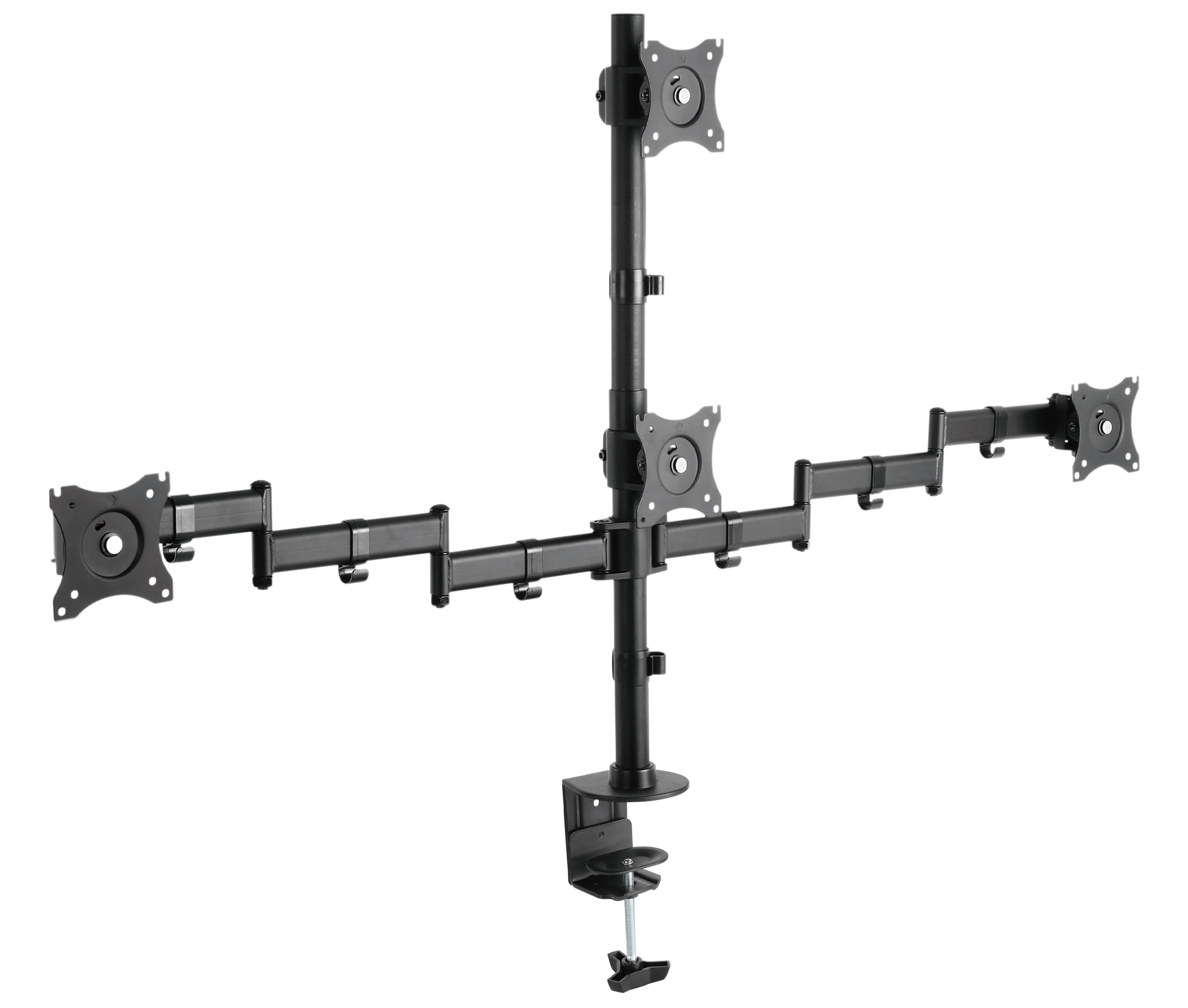 Rack Soporte Cuádruple de Escritorio para 4 monitores 13 a 27 pulg