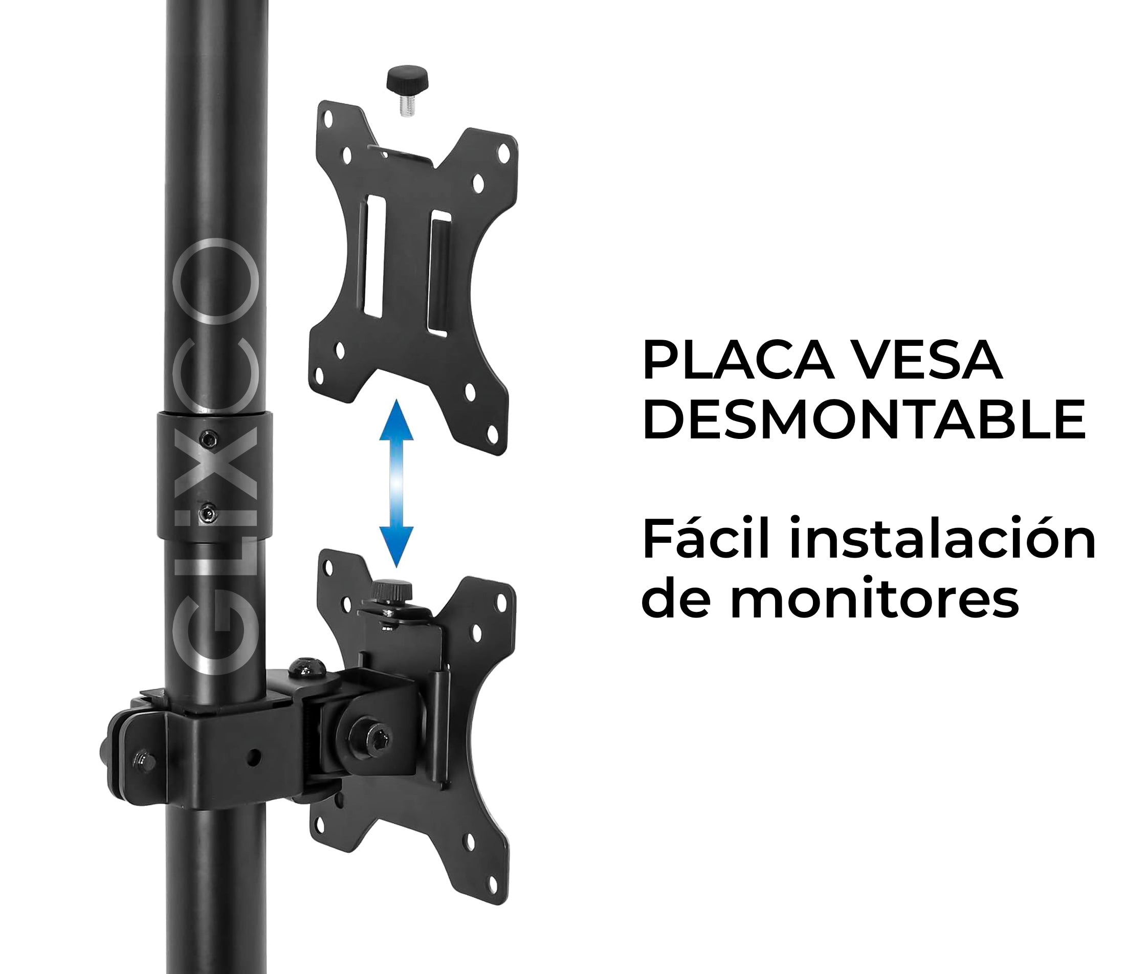 Rack Soporte Doble de Escritorio para 2 Monitores de 13 a 32 Pulg