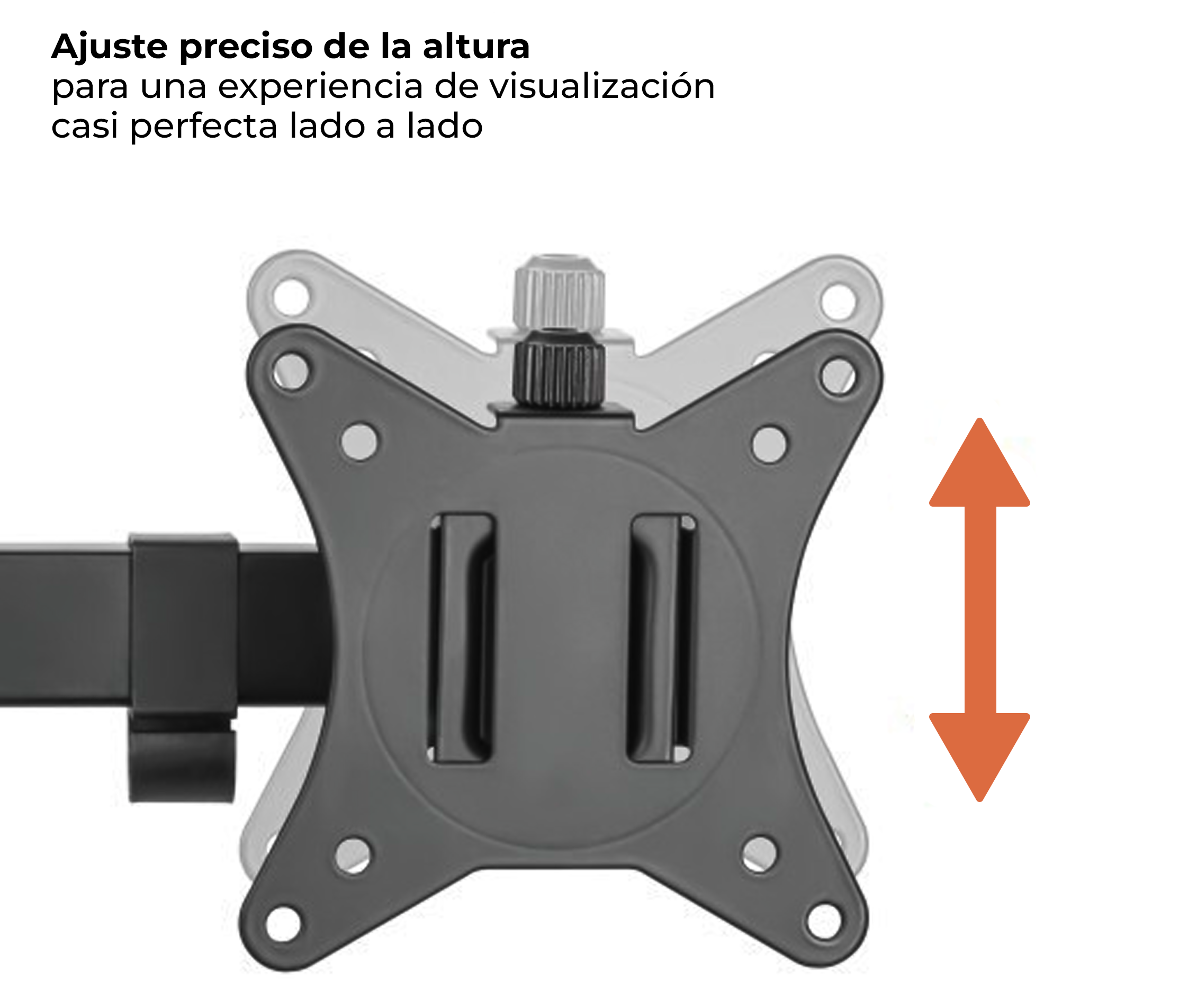 Brazo para doble Monitor 17 a 32 pulg para montaje en poste Tubular Diámetro 3.5 cm