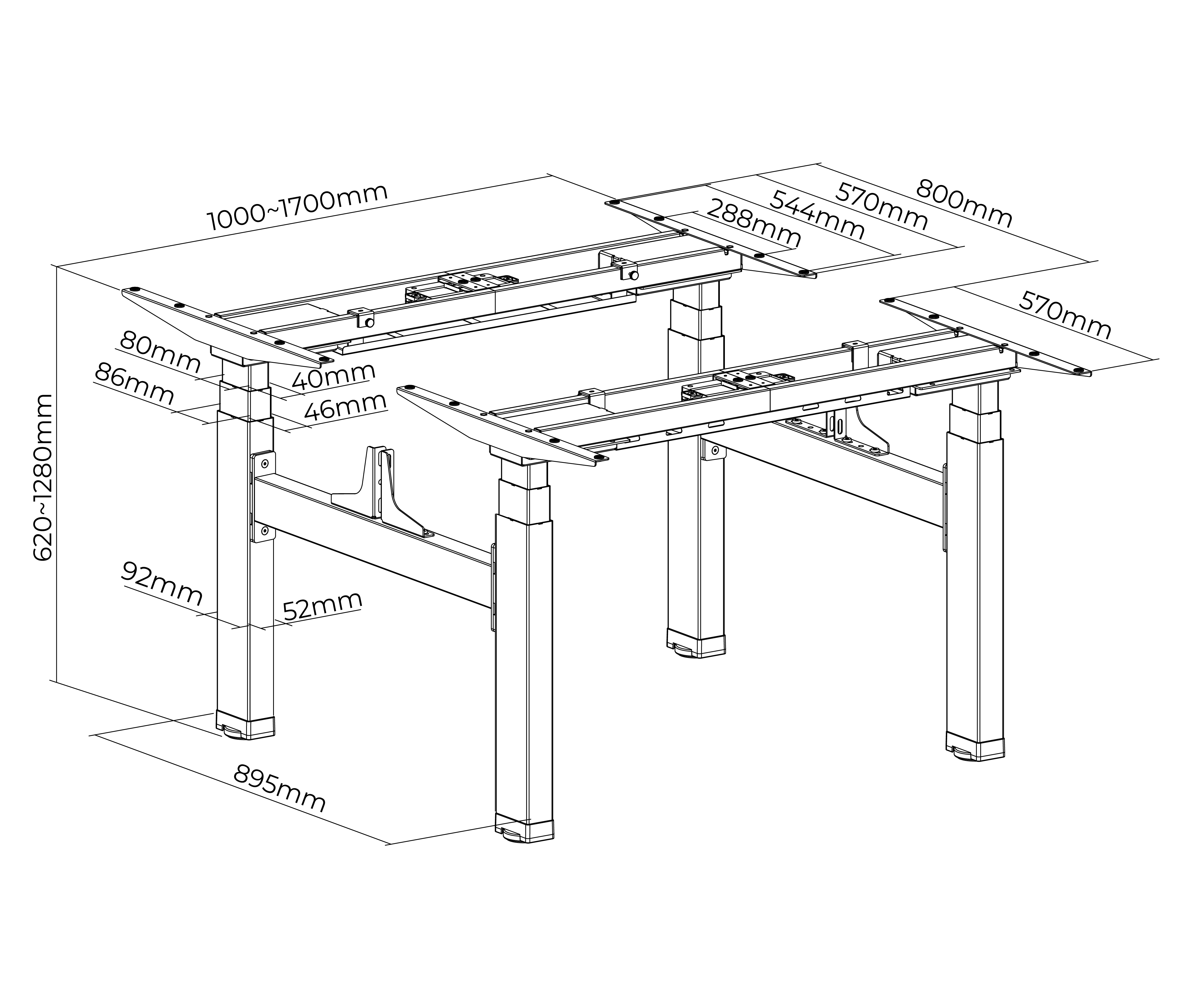 Escritorio Eléctrico con Motor Cuádruple