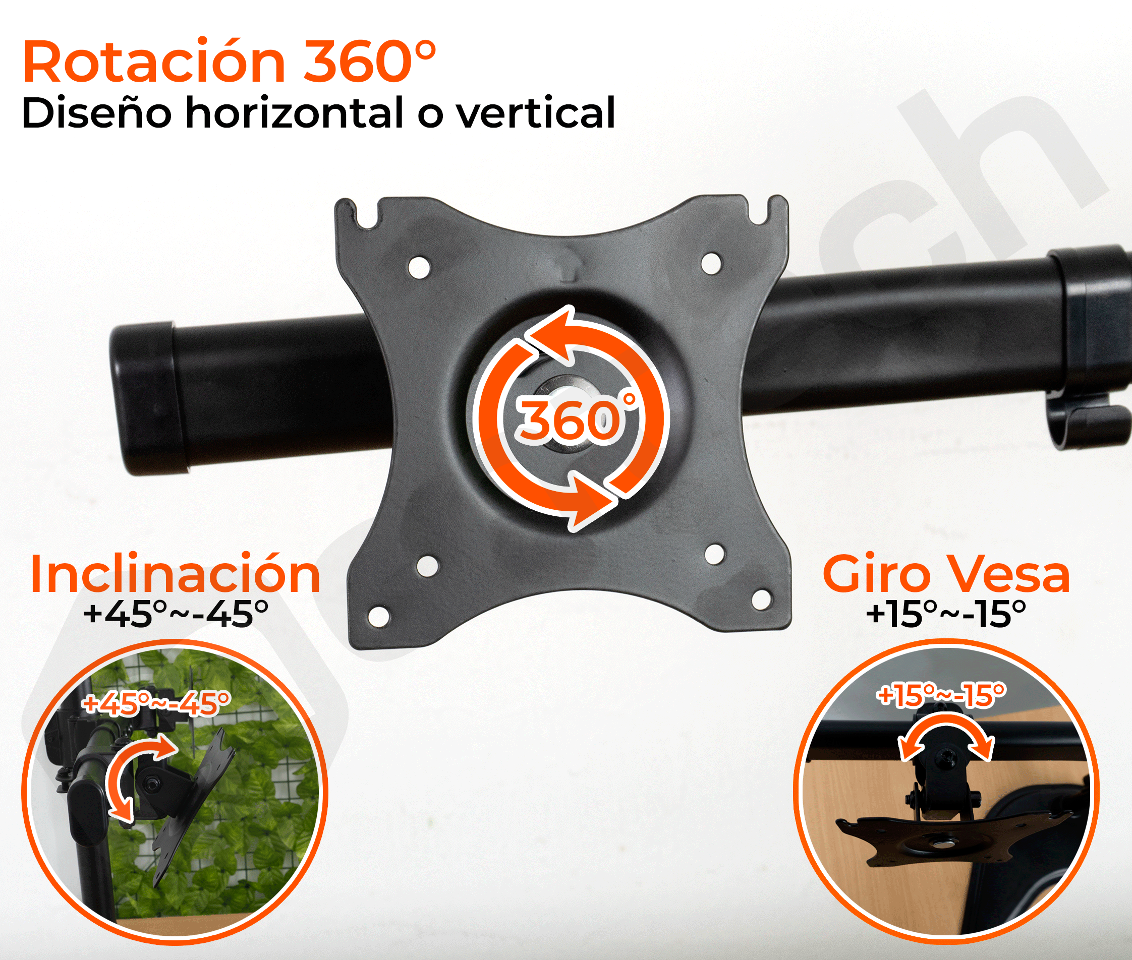 Rack Soporte con Base de Escritorio para 2 Monitores 13 a 27 Pulg