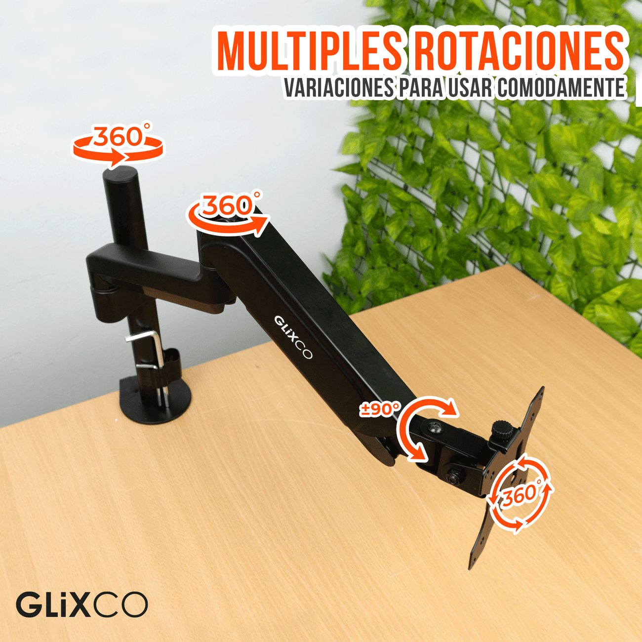 Rack Soporte con Gas Spring de Escritorio para Monitor de 17 a 32 Pulg