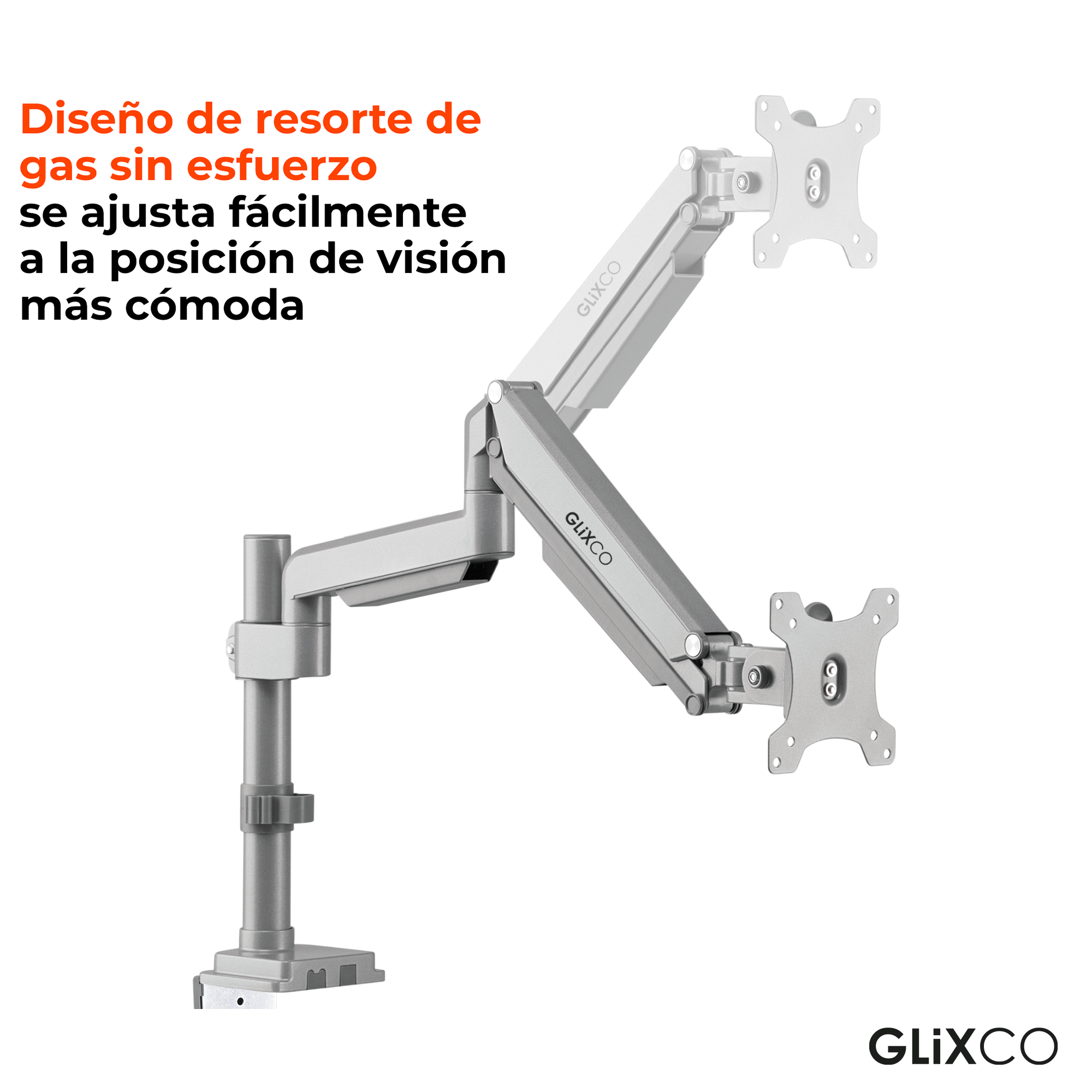 Rack Soporte con Gas Spring de Escritorio para Monitor 17 a 32 Pulg