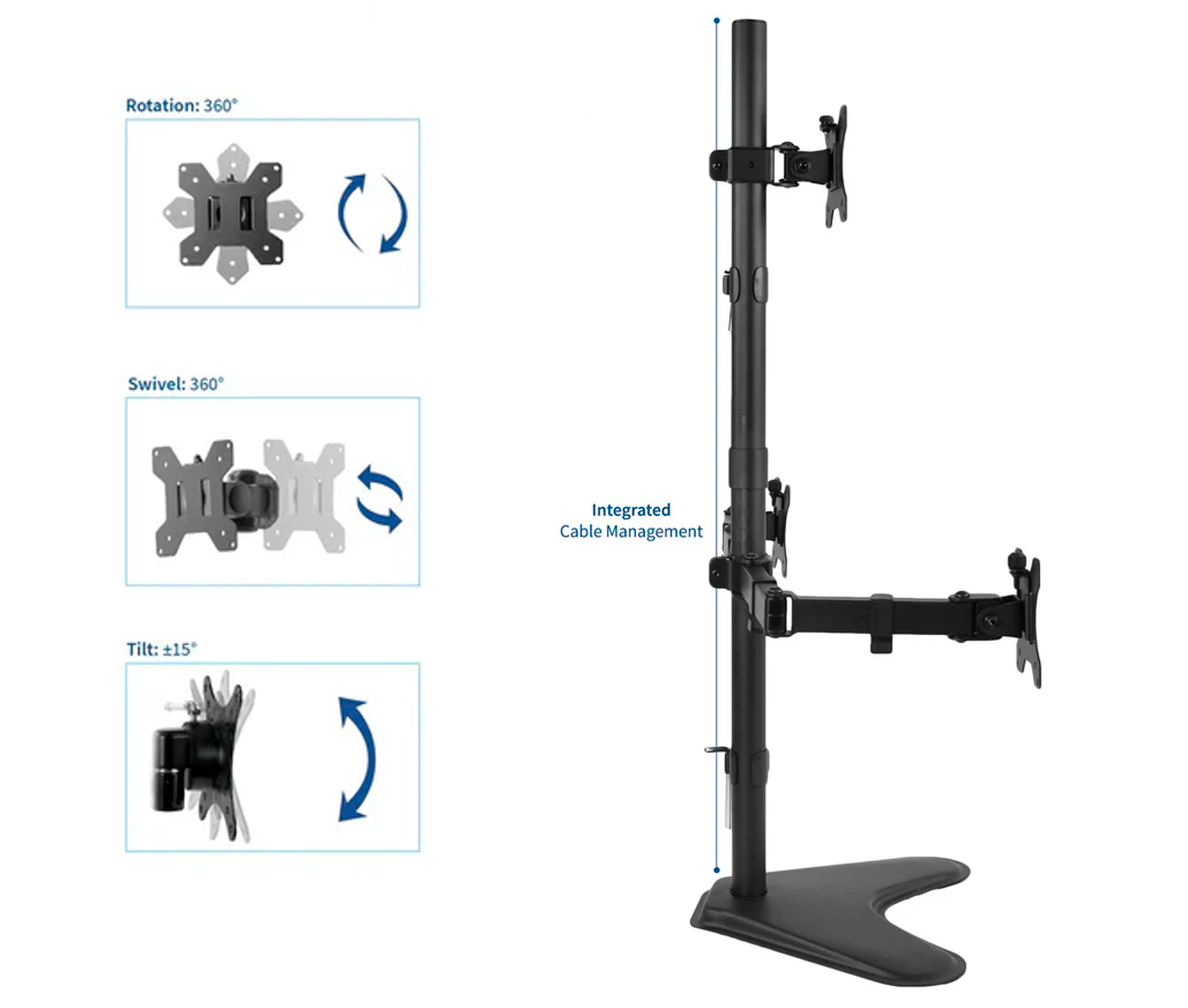 Rack Soporte con Base de Escritorio para 3 Monitores 13 a 32 Pulg
