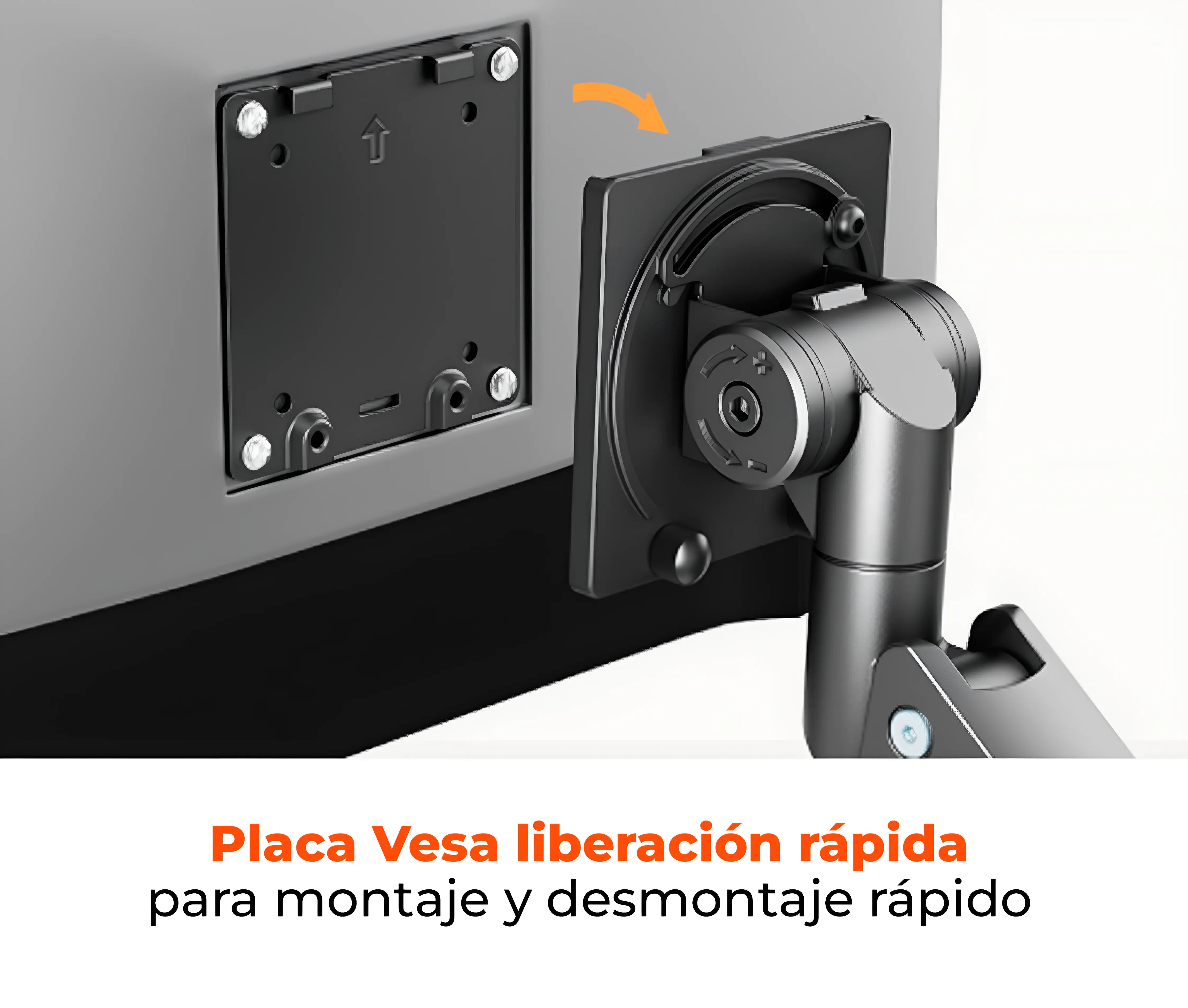 Rack Soporte con Gas Spring de Escritorio para Monitor Samsung Odyssey Ark 24 a 57 Pulg