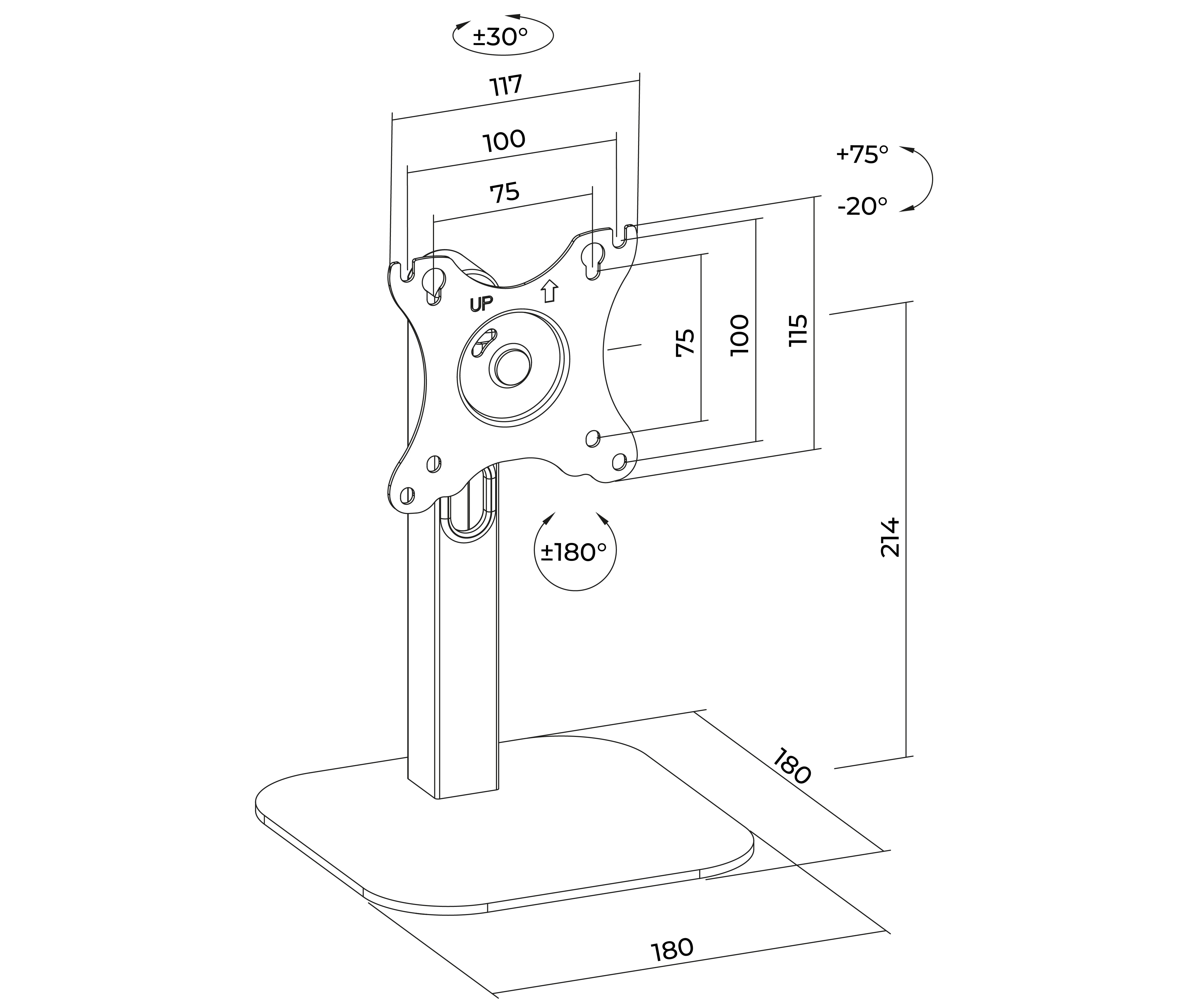 Rack Soporte con Base para Monitor 15 Pulg / Amazon Echo Show 15