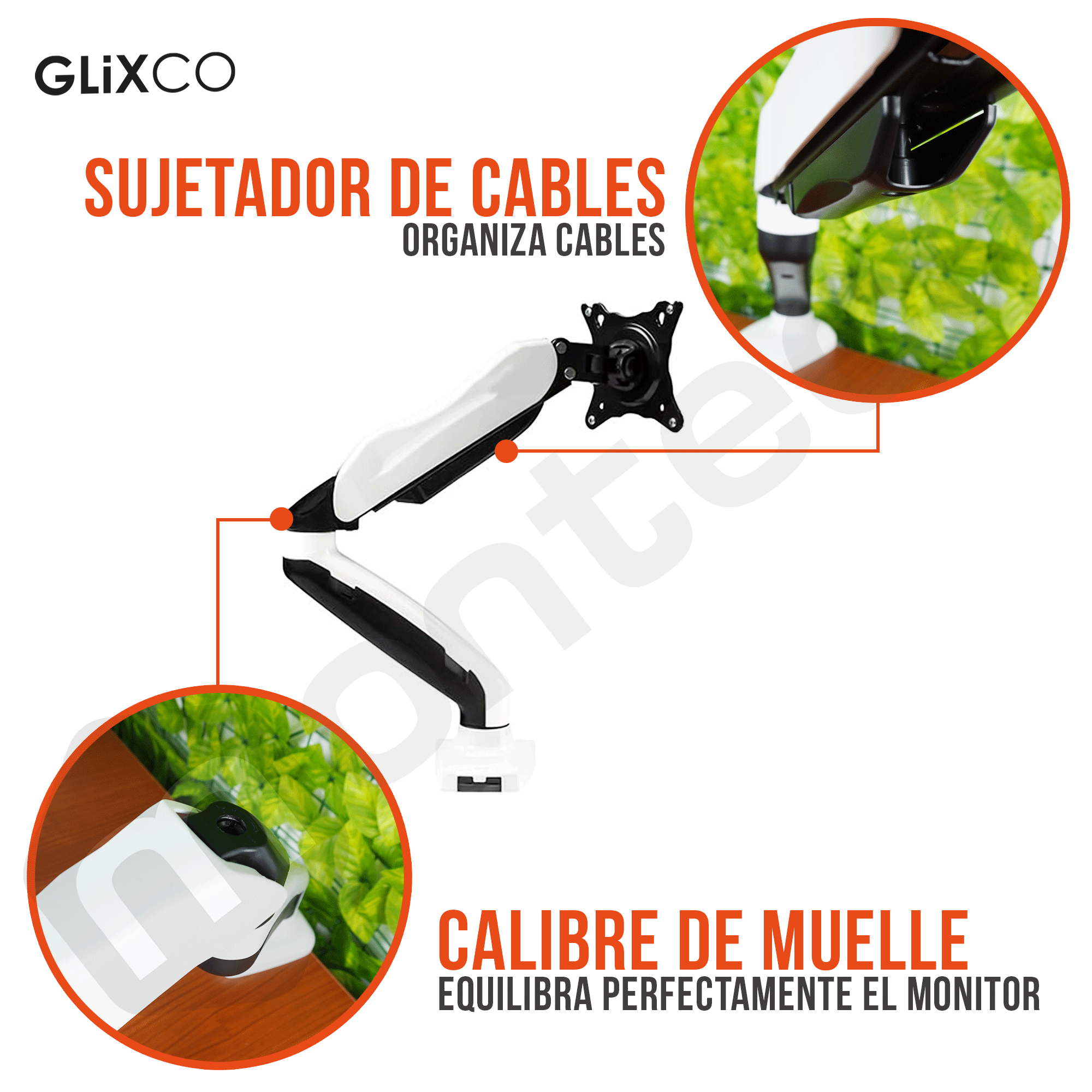 Rack Soporte de Escritorio con Gas Spring para Monitor 13 a 32 Pulg