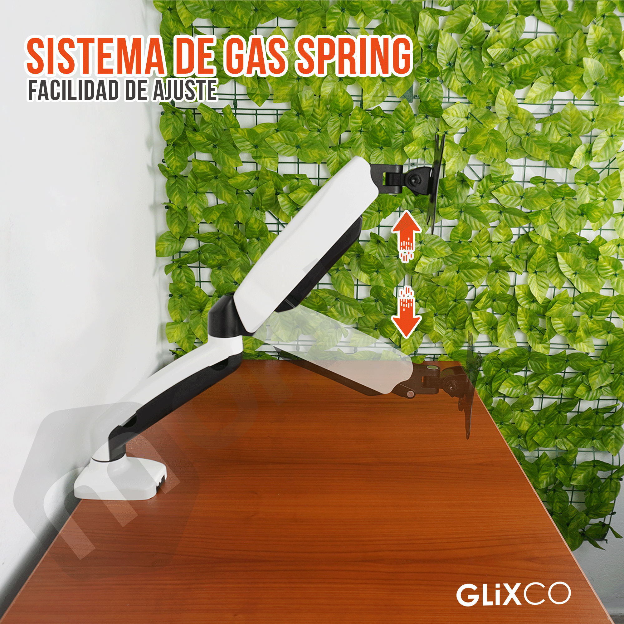 Rack Soporte de Escritorio con Gas Spring para Monitor 13 a 32 Pulg