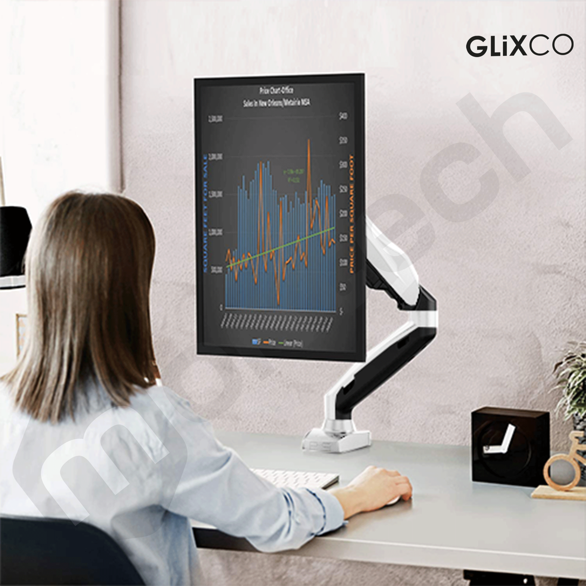 Rack Soporte de Escritorio con Gas Spring para Monitor 13 a 32 Pulg