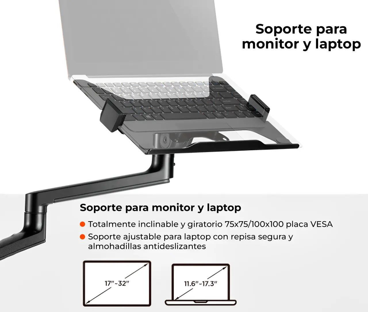 Pedestal para Configuración de Estudio todo en uno + Brazo para Monitor o Laptop