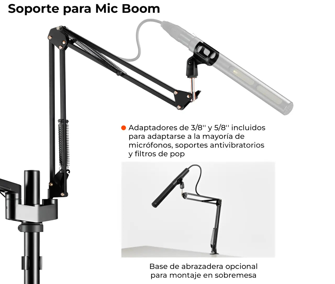 Pedestal para Configuración de Estudio todo en uno + Brazo para Monitor o Laptop