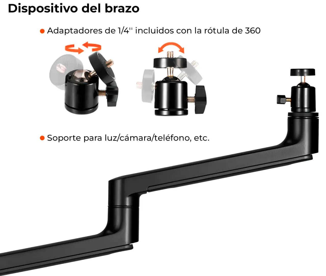 Pedestal para Configuración de Estudio todo en uno + Brazo para Monitor o Laptop