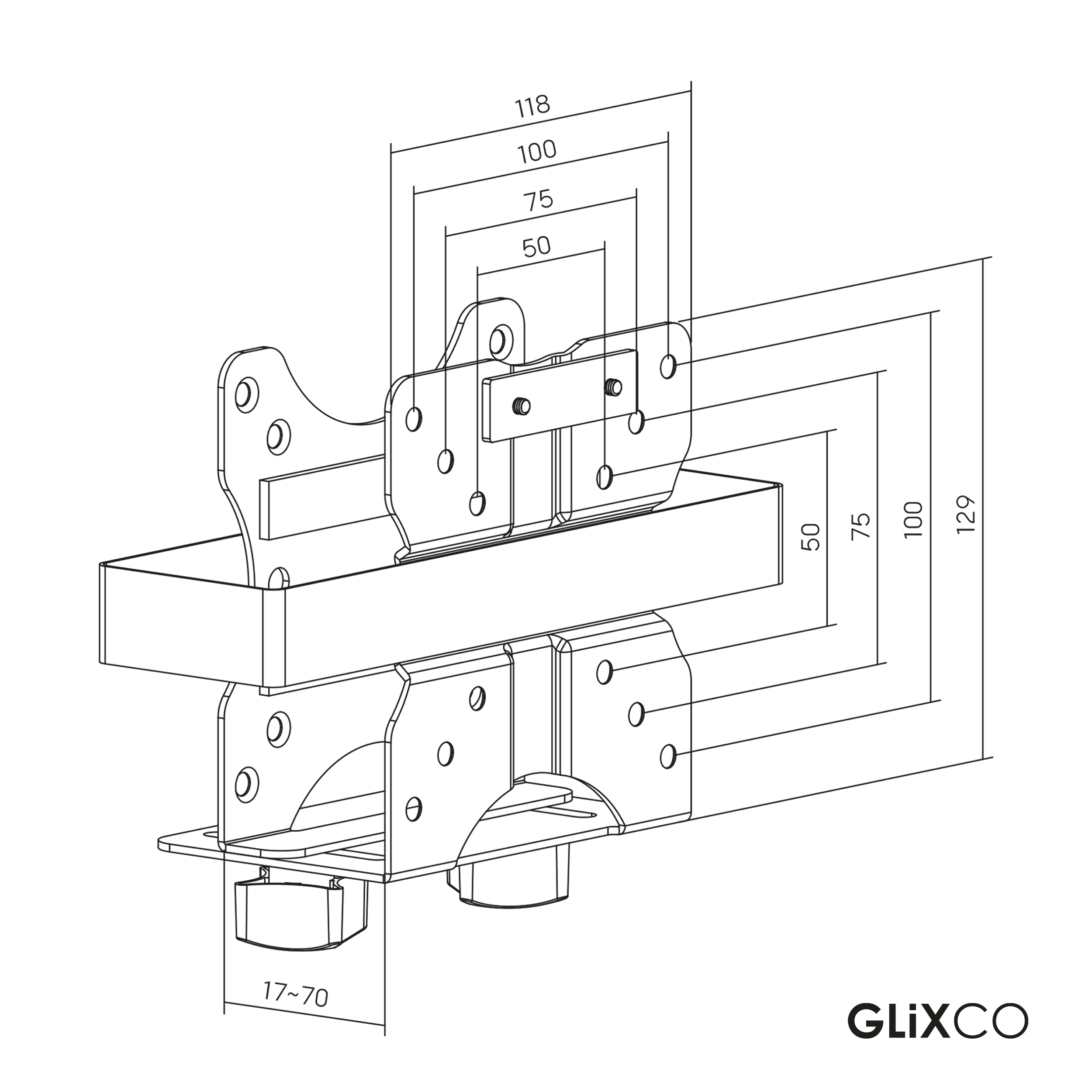 Mini soporte para CPU médica versátil