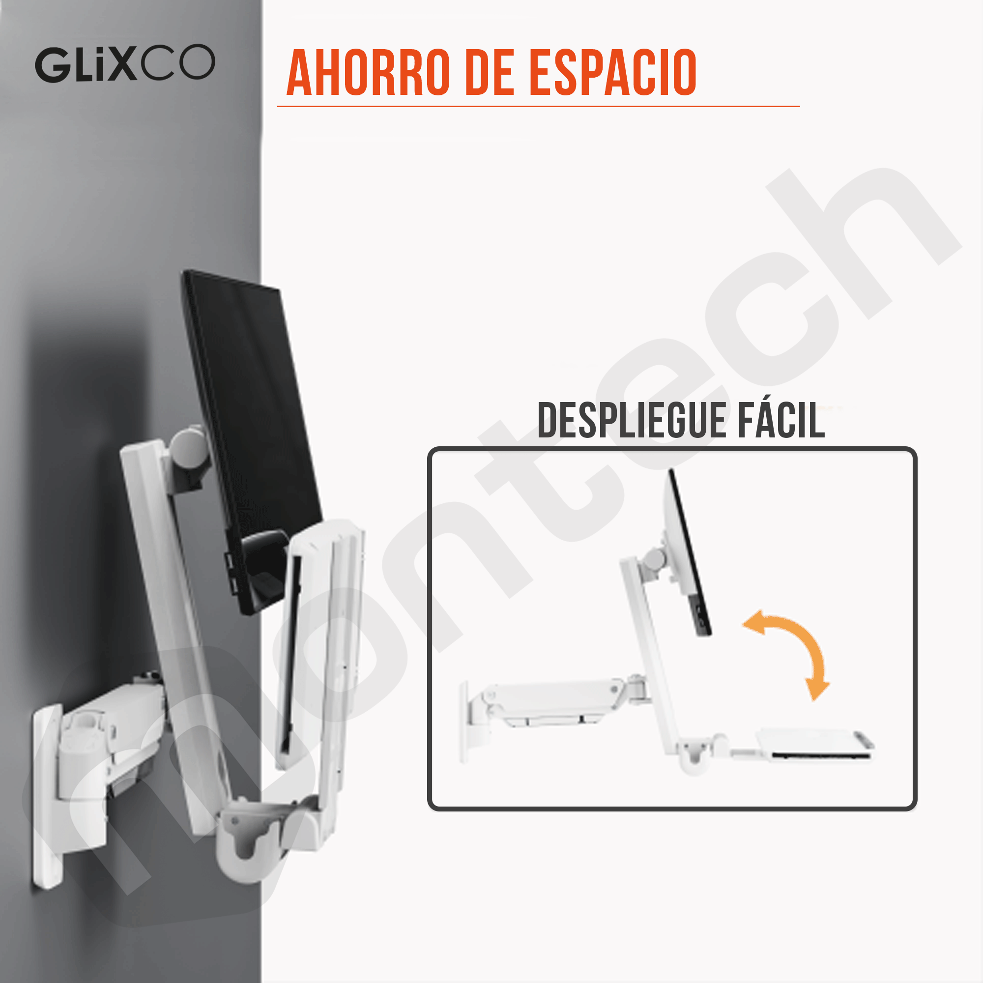 Estación de trabajo médico de pared para Monitor 17-49 Pulg