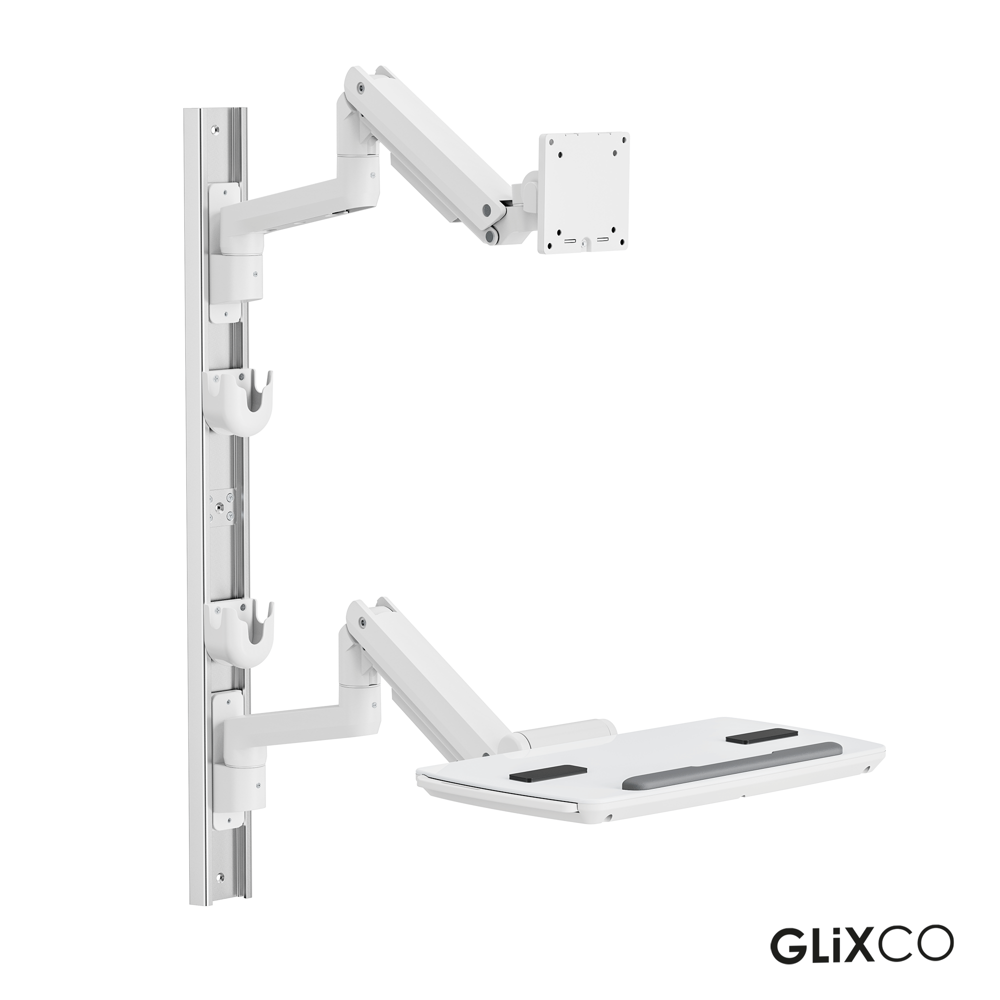 Estación de trabajo médica de pared de alta resistencia para Monitor 17-49 Pulg
