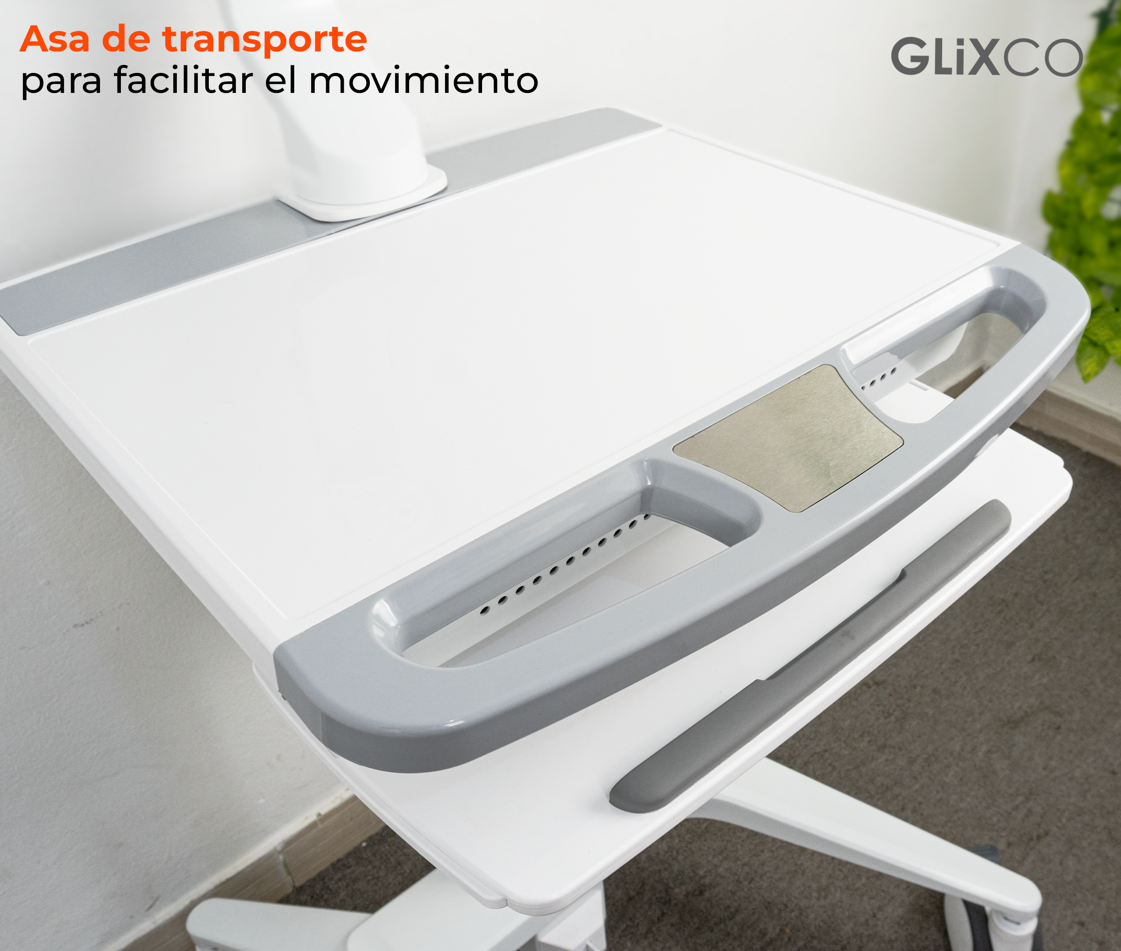 Carro Médico con Elevador de Gas y Soporte para Monitor 17 a 32 Pulg